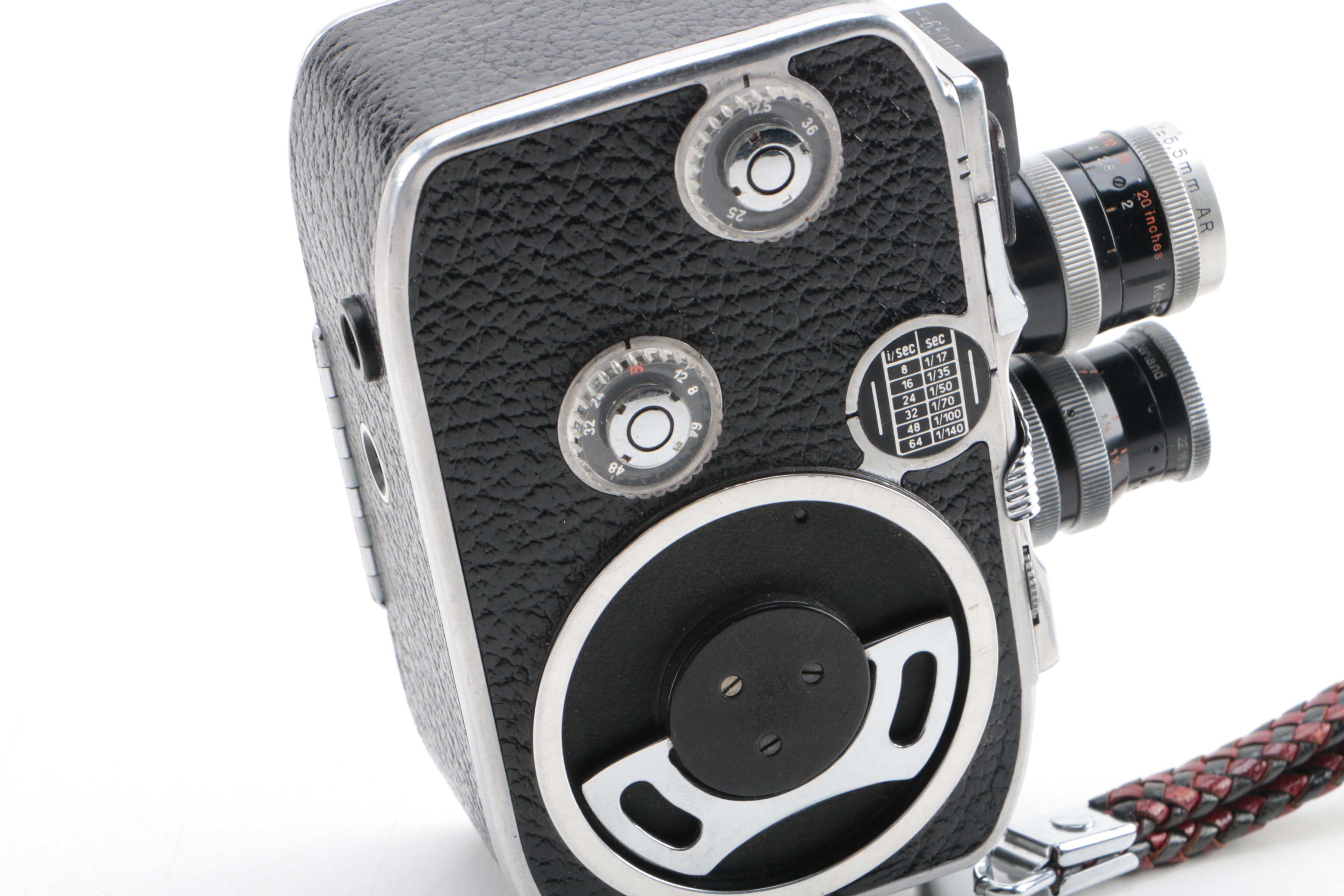 Vintage Paillard-Bolex B8 Movie Camera with Bag and Accessories