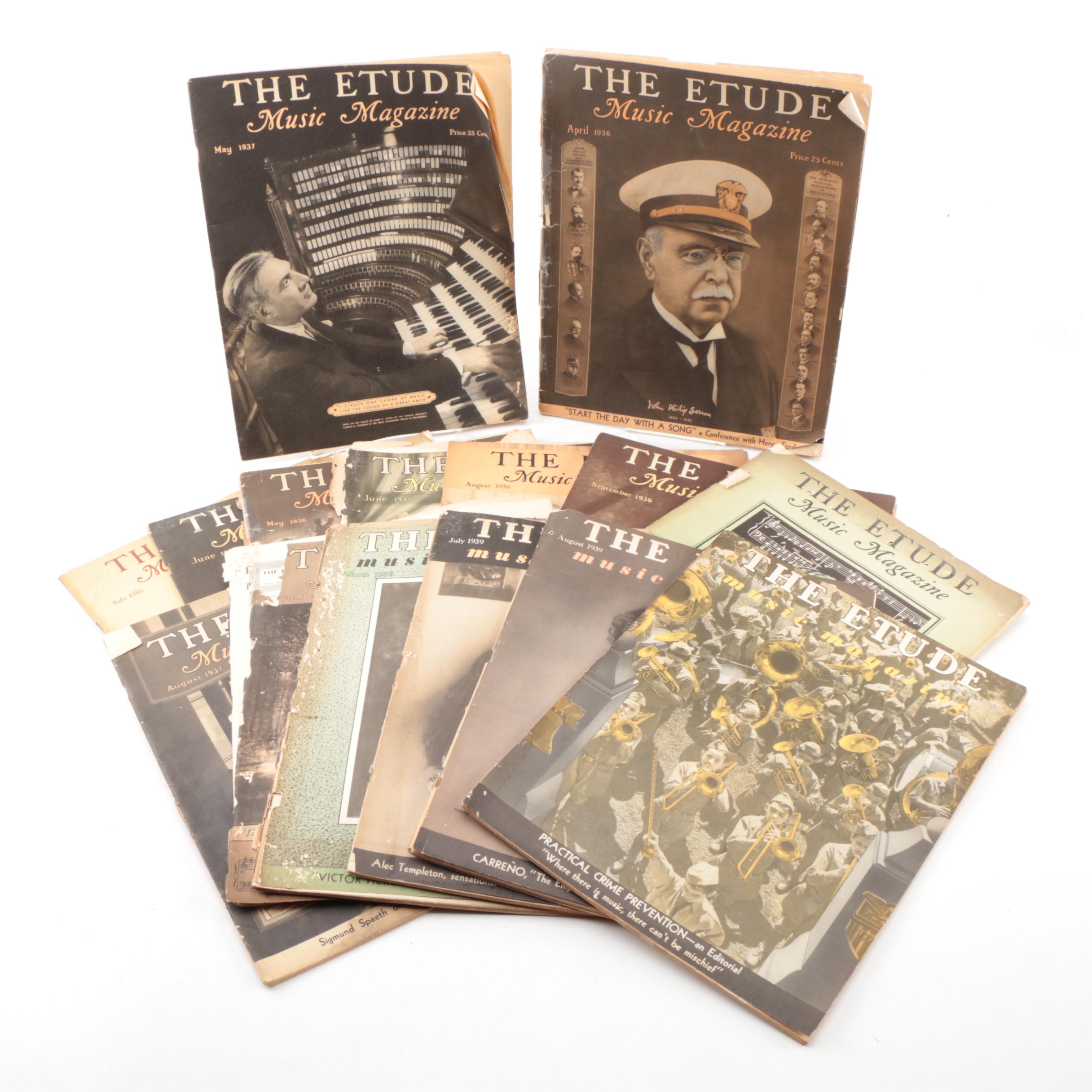 1930s "The Etude" Music Magazines
