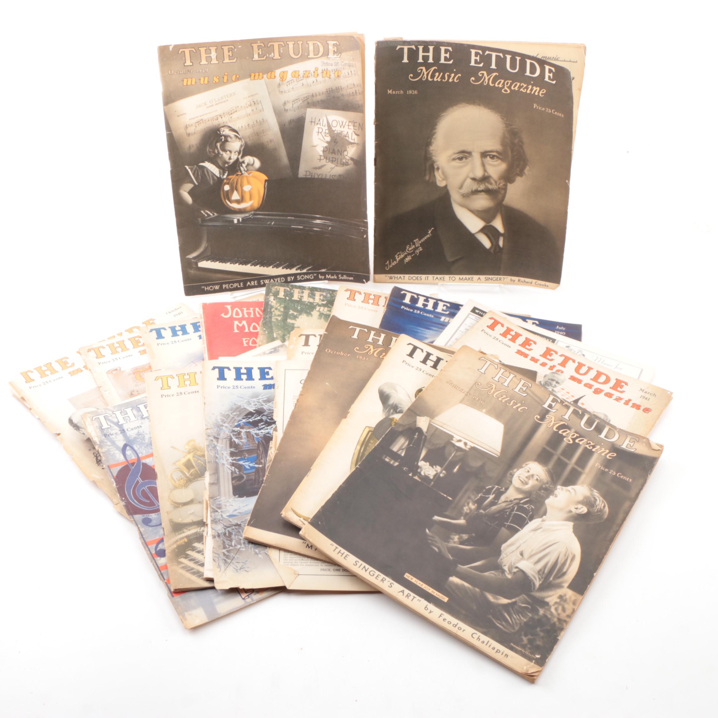 1930s "The Etude" Music Magazines