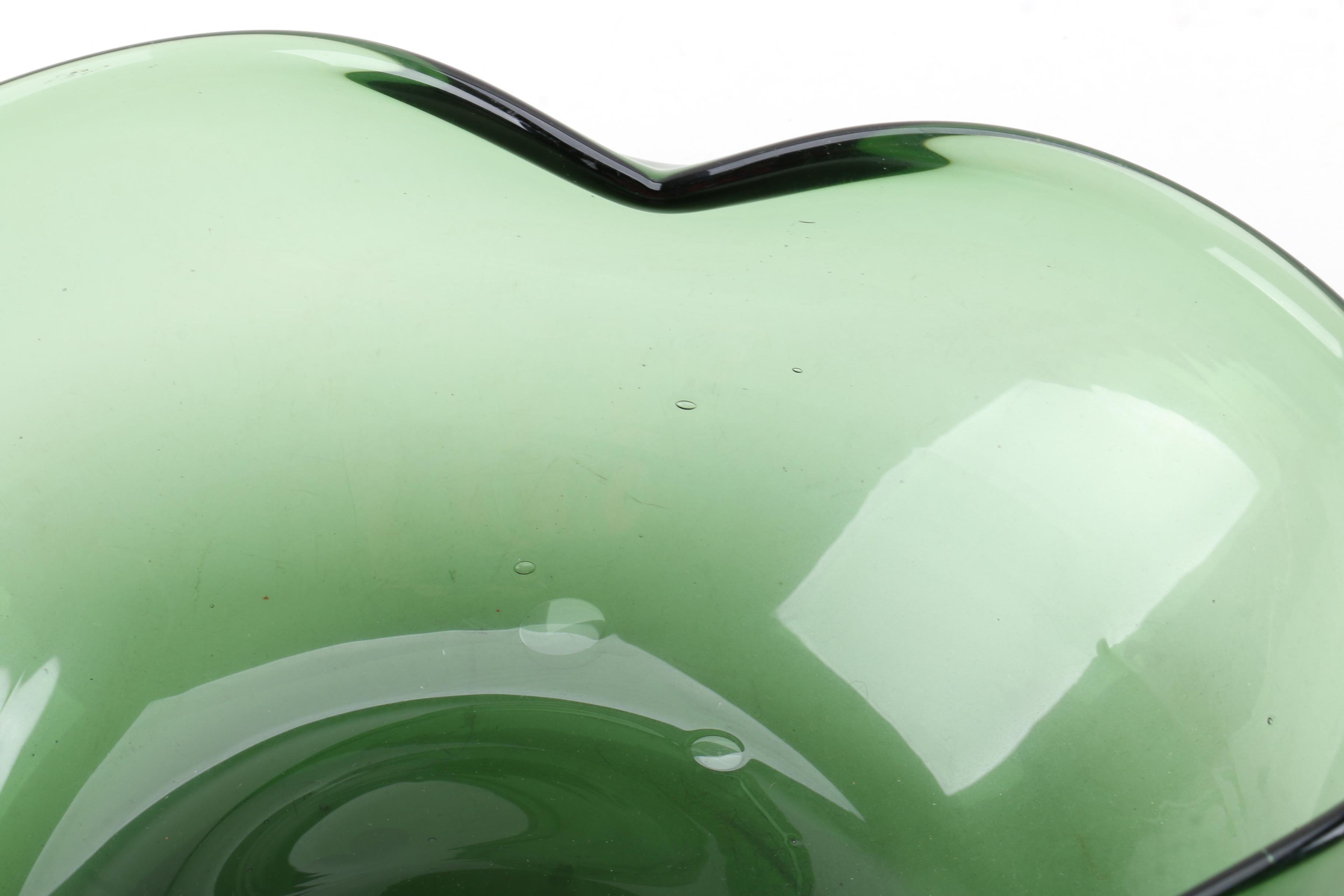 Anchor Hocking Amber Glass Bowl, Circa 1960, Hand Blown Glass Bowl