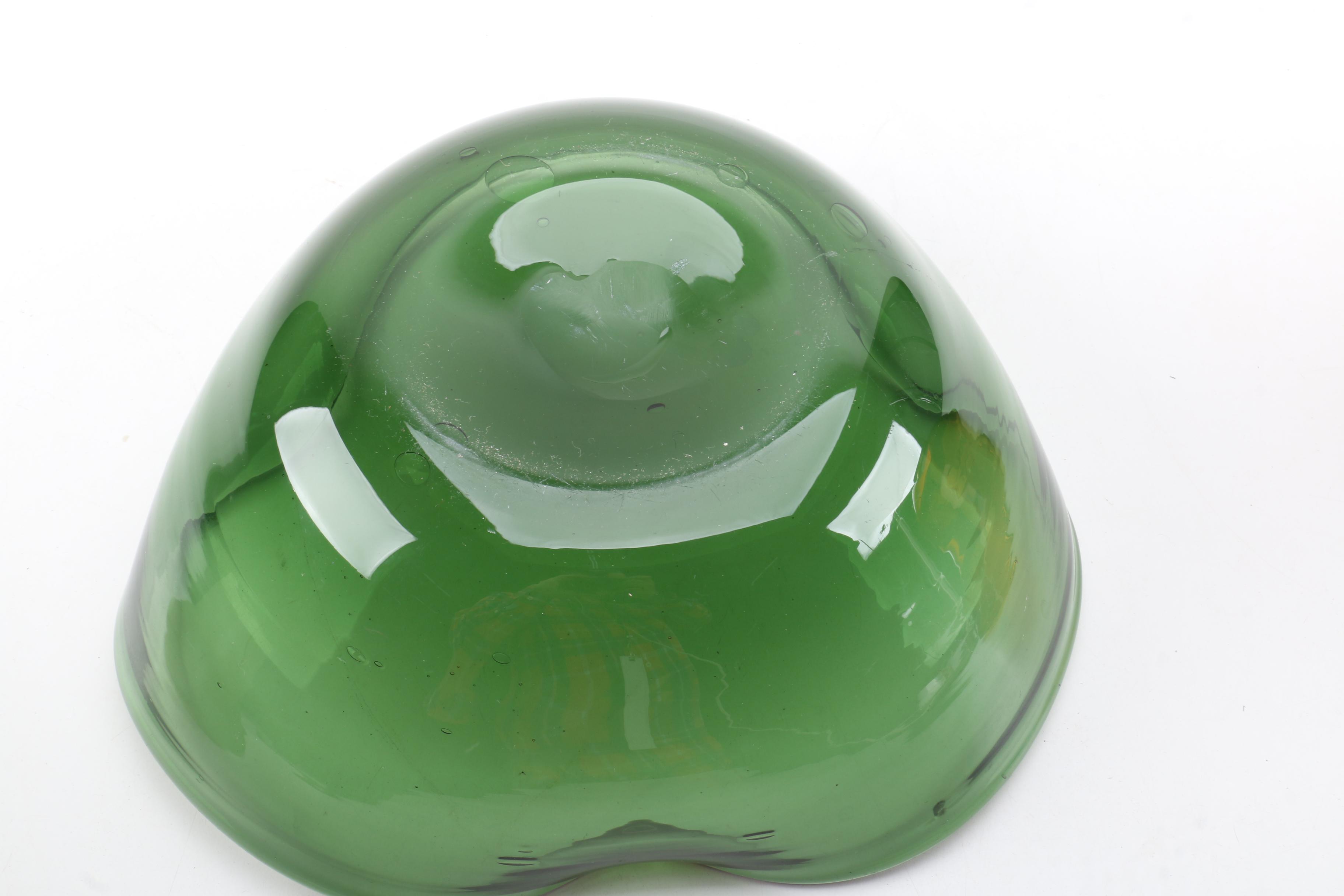 Anchor Hocking Amber Glass Bowl, Circa 1960, Hand Blown Glass Bowl