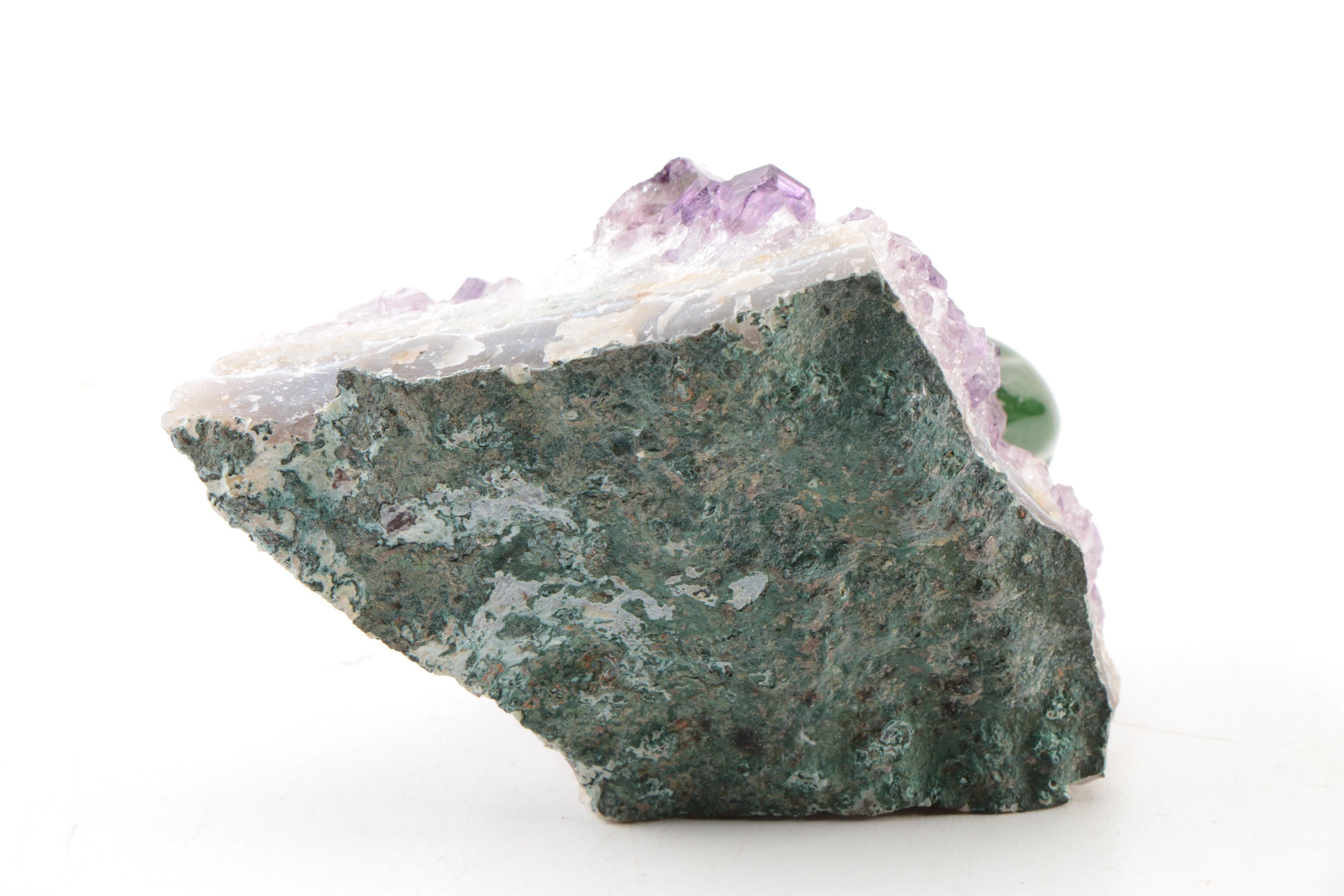 Amethyst Specimen with Serpentine Bear