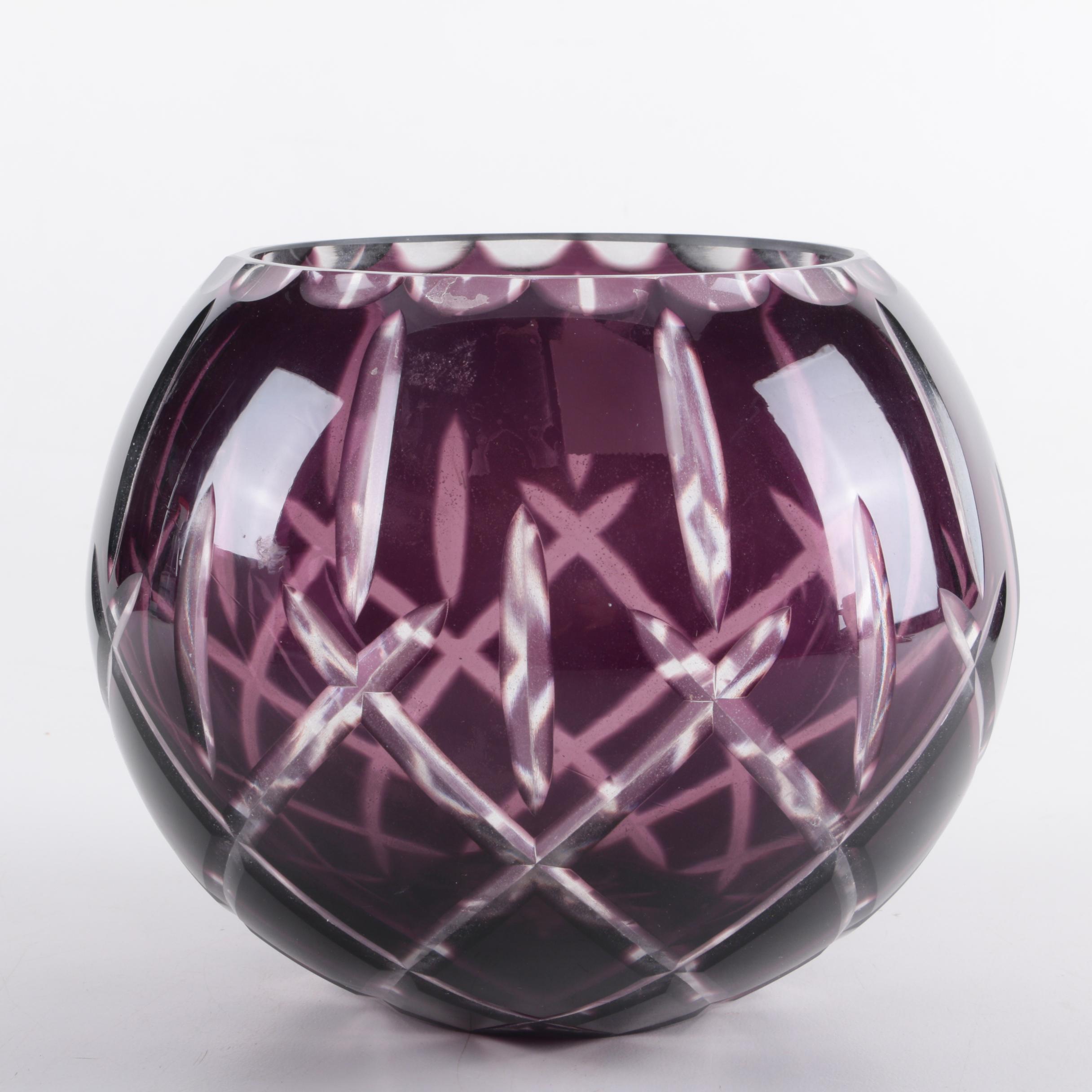 Gorham "Lady Anne" Amethyst Cased Crystal Rose Bowl