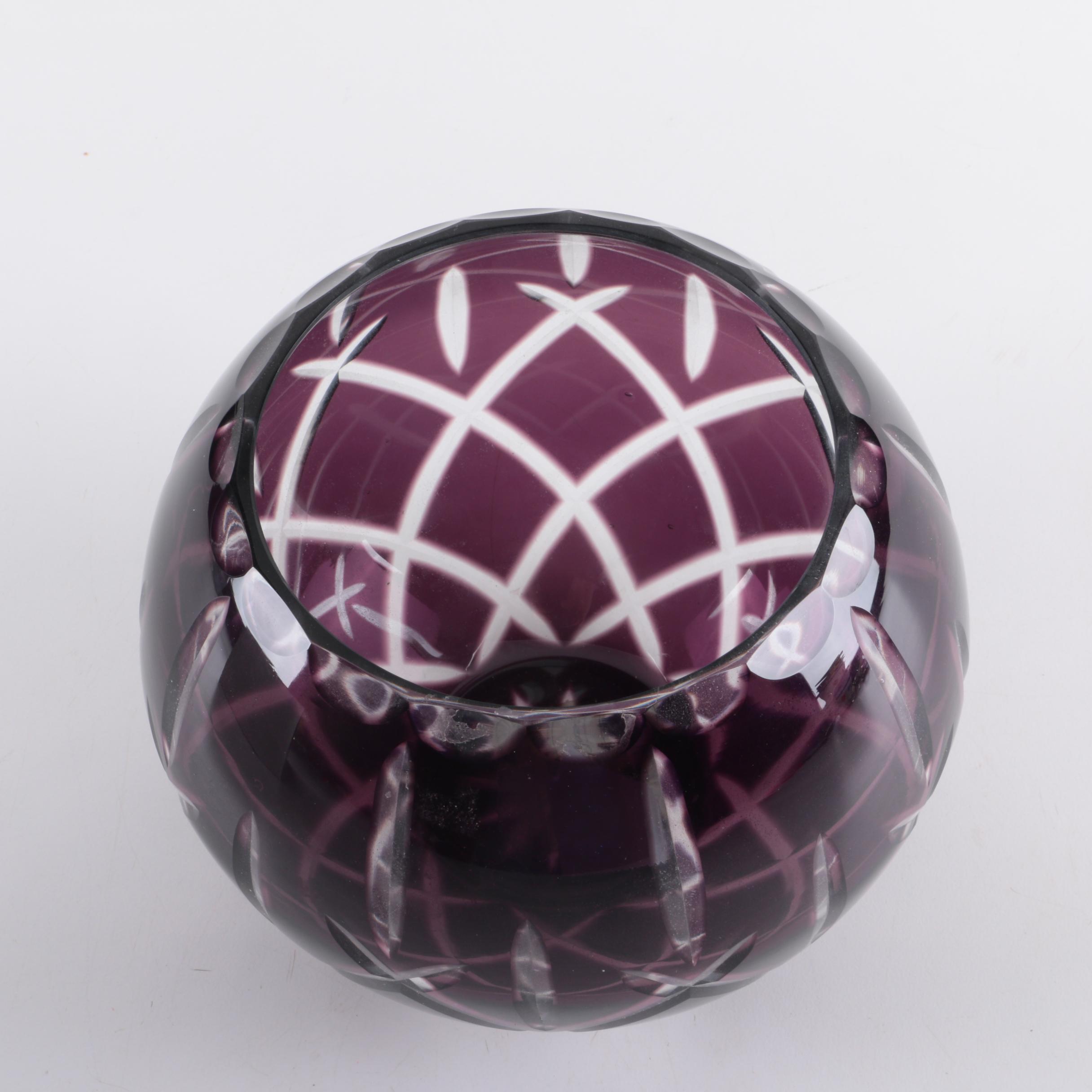 Gorham "Lady Anne" Amethyst Cased Crystal Rose Bowl