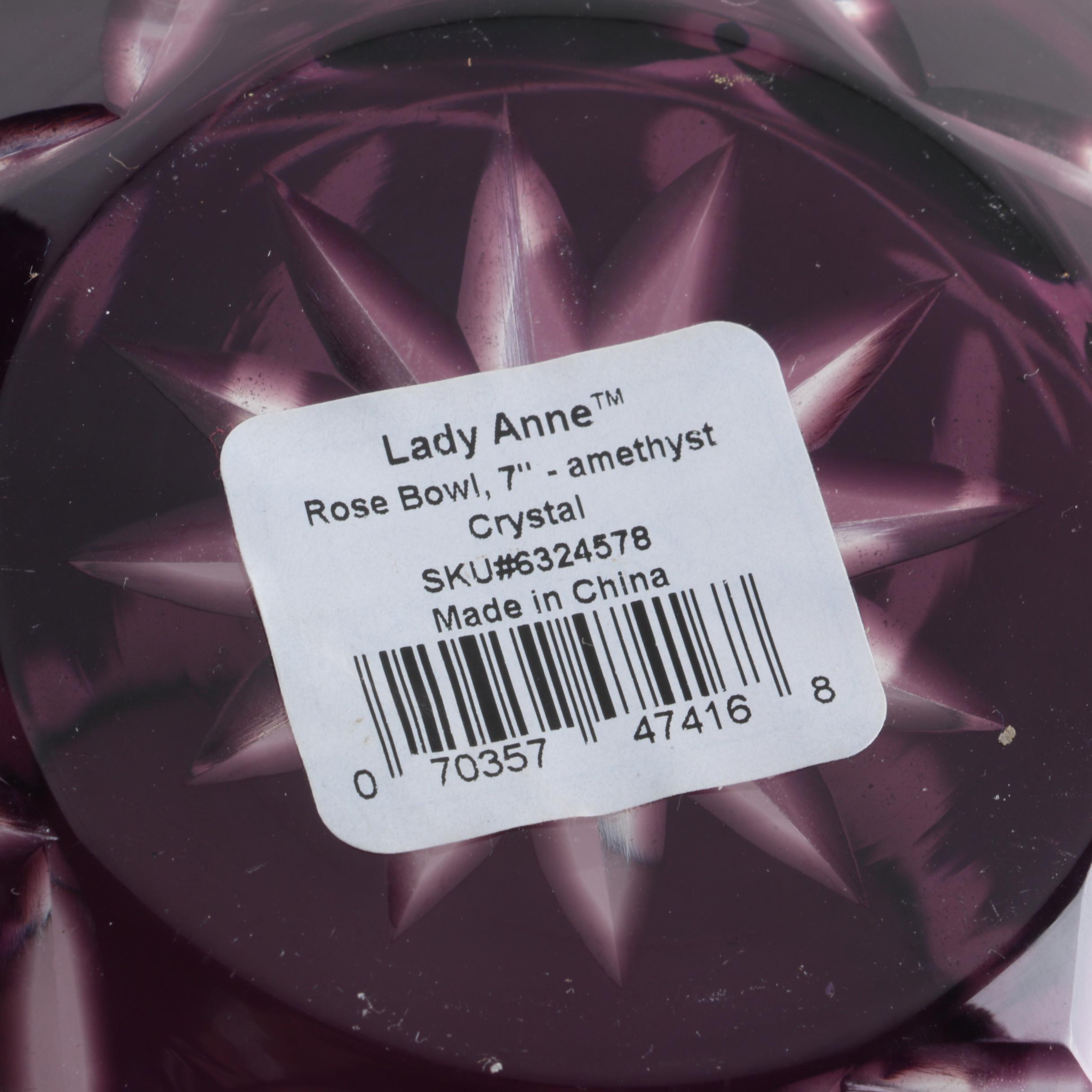 Gorham "Lady Anne" Amethyst Cased Crystal Rose Bowl