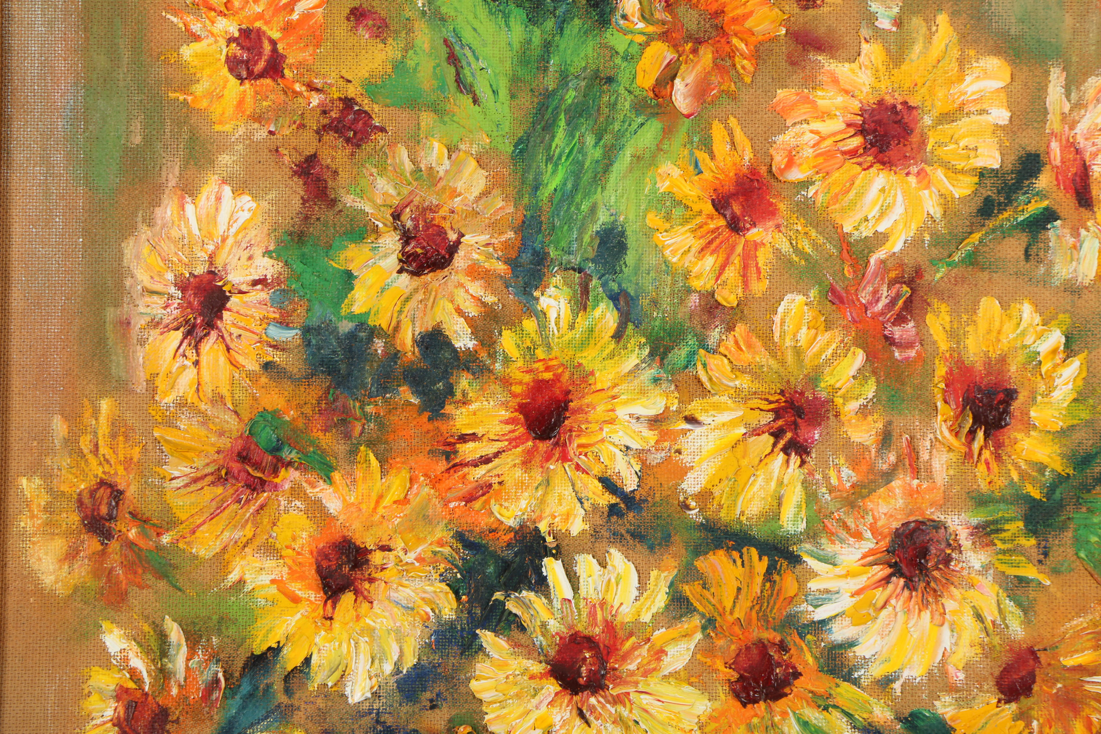 Kathryn Tauber Oil Painting "Black Eyed Susans"
