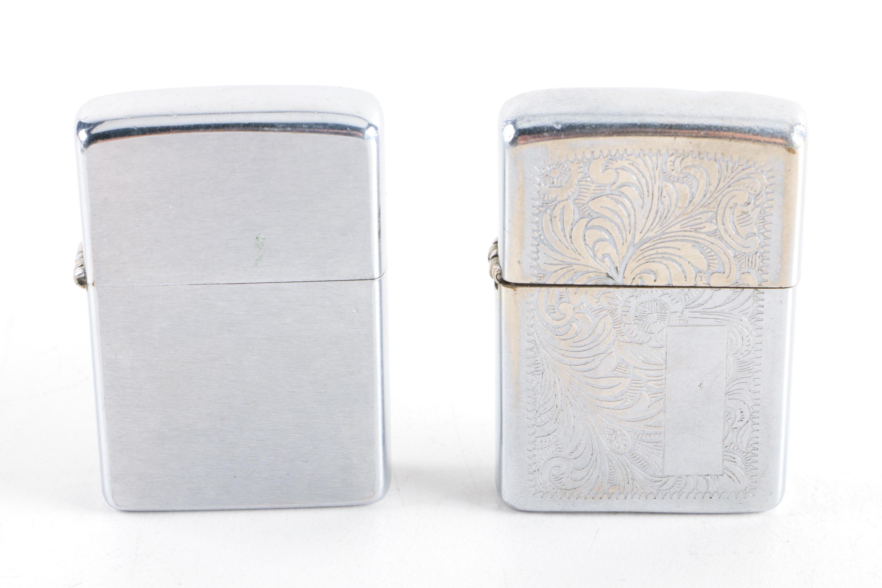 Vintage Zippo Flip Lighters, Zippo Tape Measure and Ronson Lighter