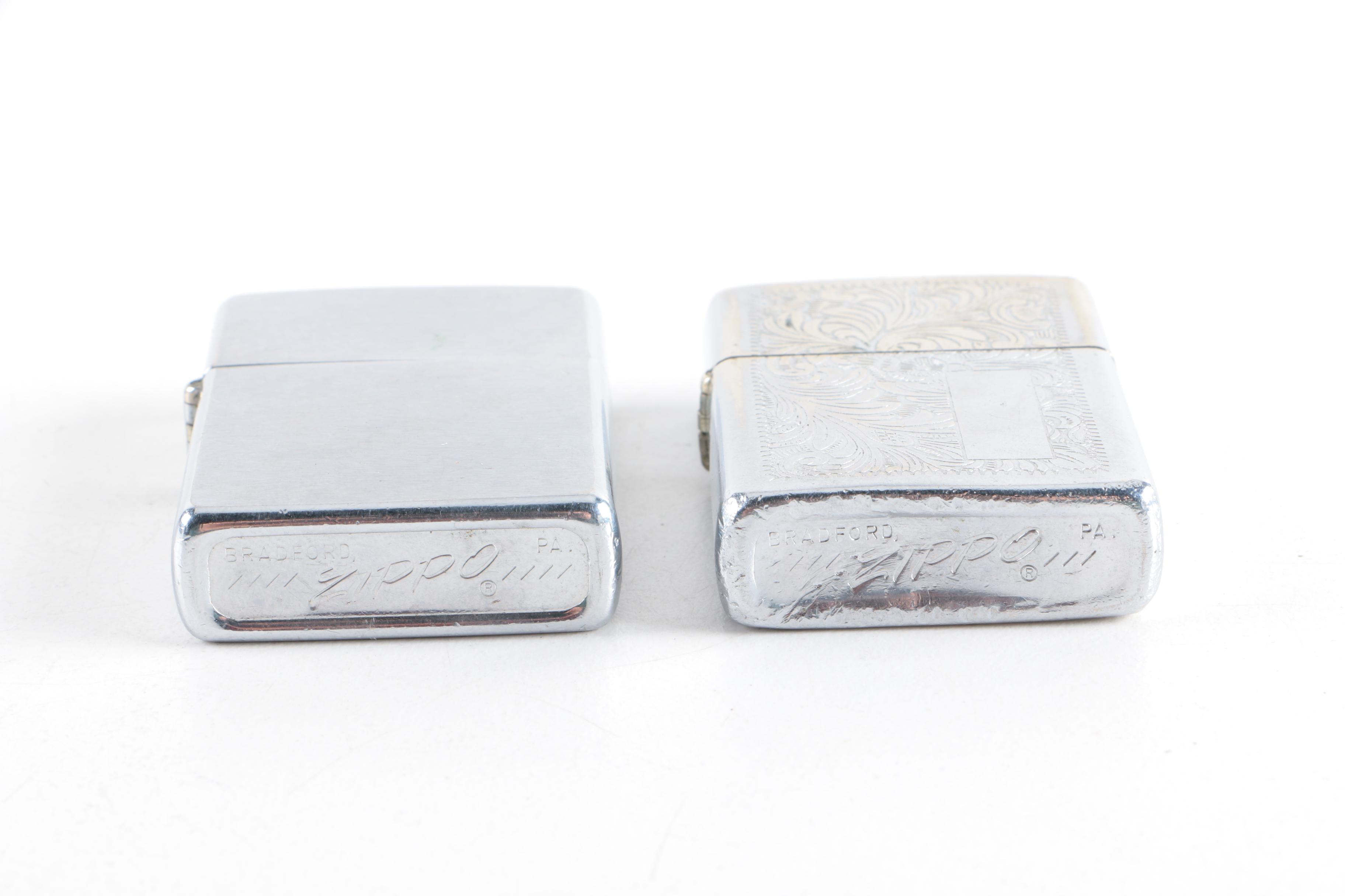 Vintage Zippo Flip Lighters, Zippo Tape Measure and Ronson Lighter