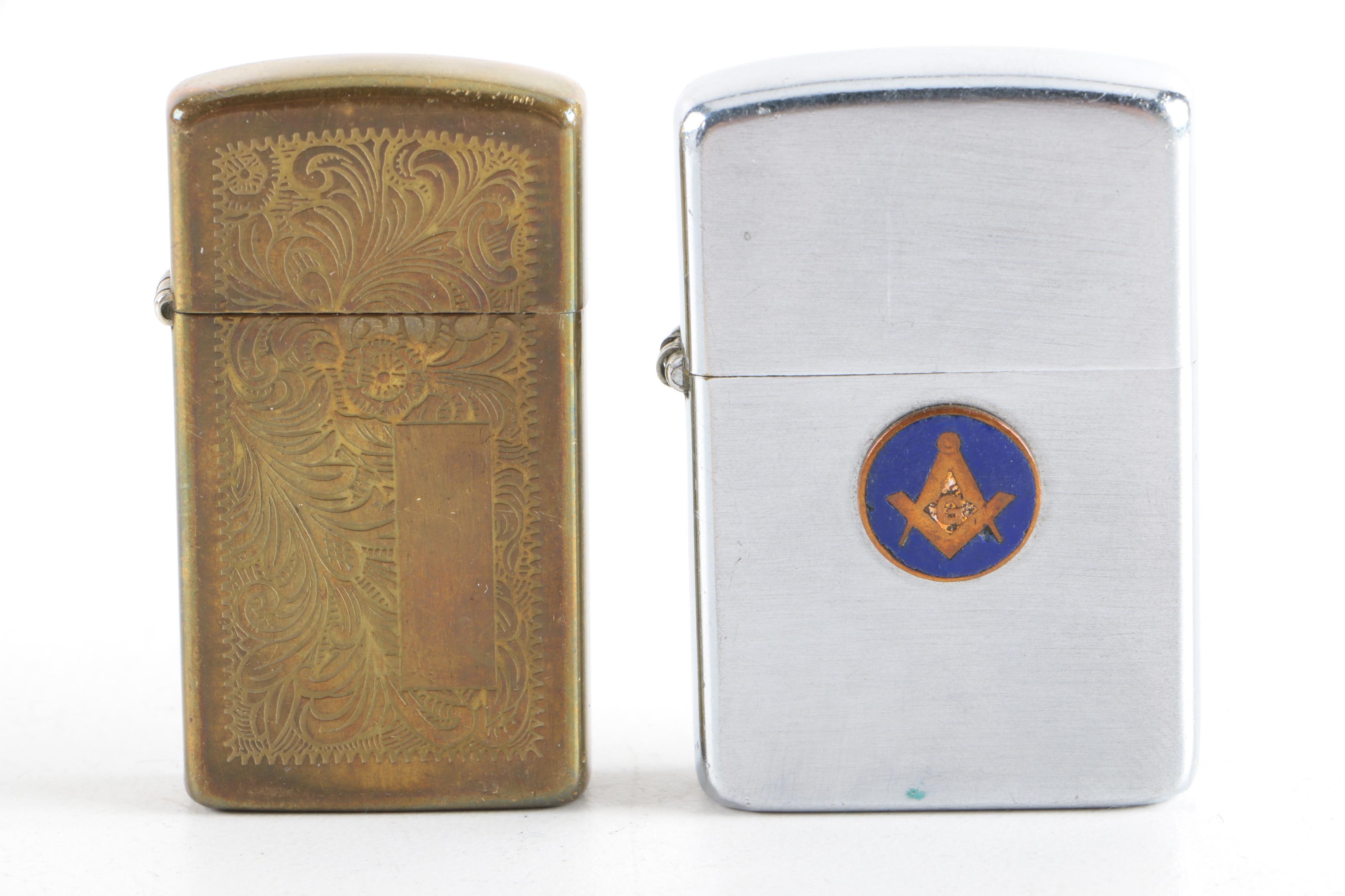 Vintage Zippo Flip Lighters, Zippo Tape Measure and Ronson Lighter