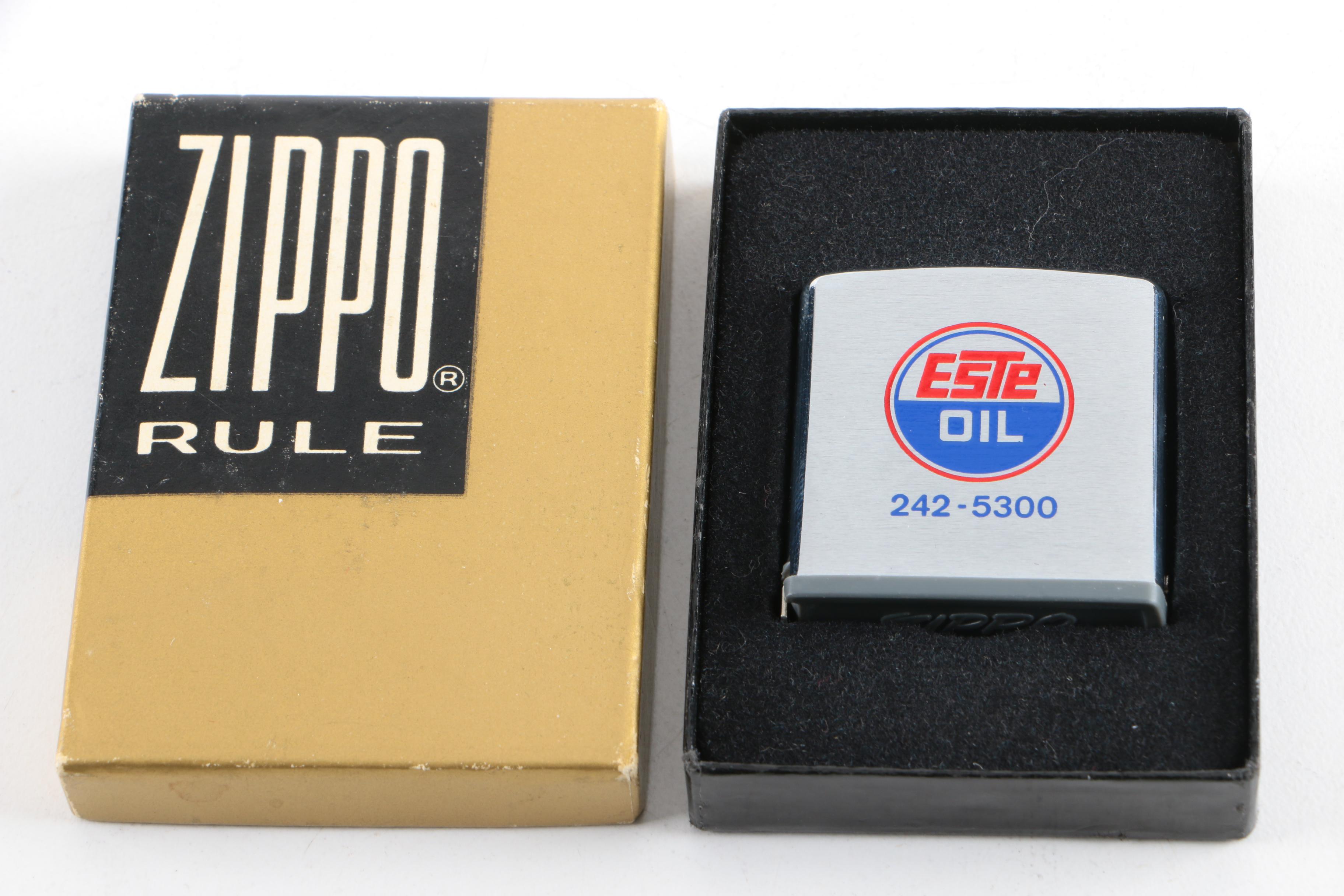 Vintage Zippo Flip Lighters, Zippo Tape Measure and Ronson Lighter