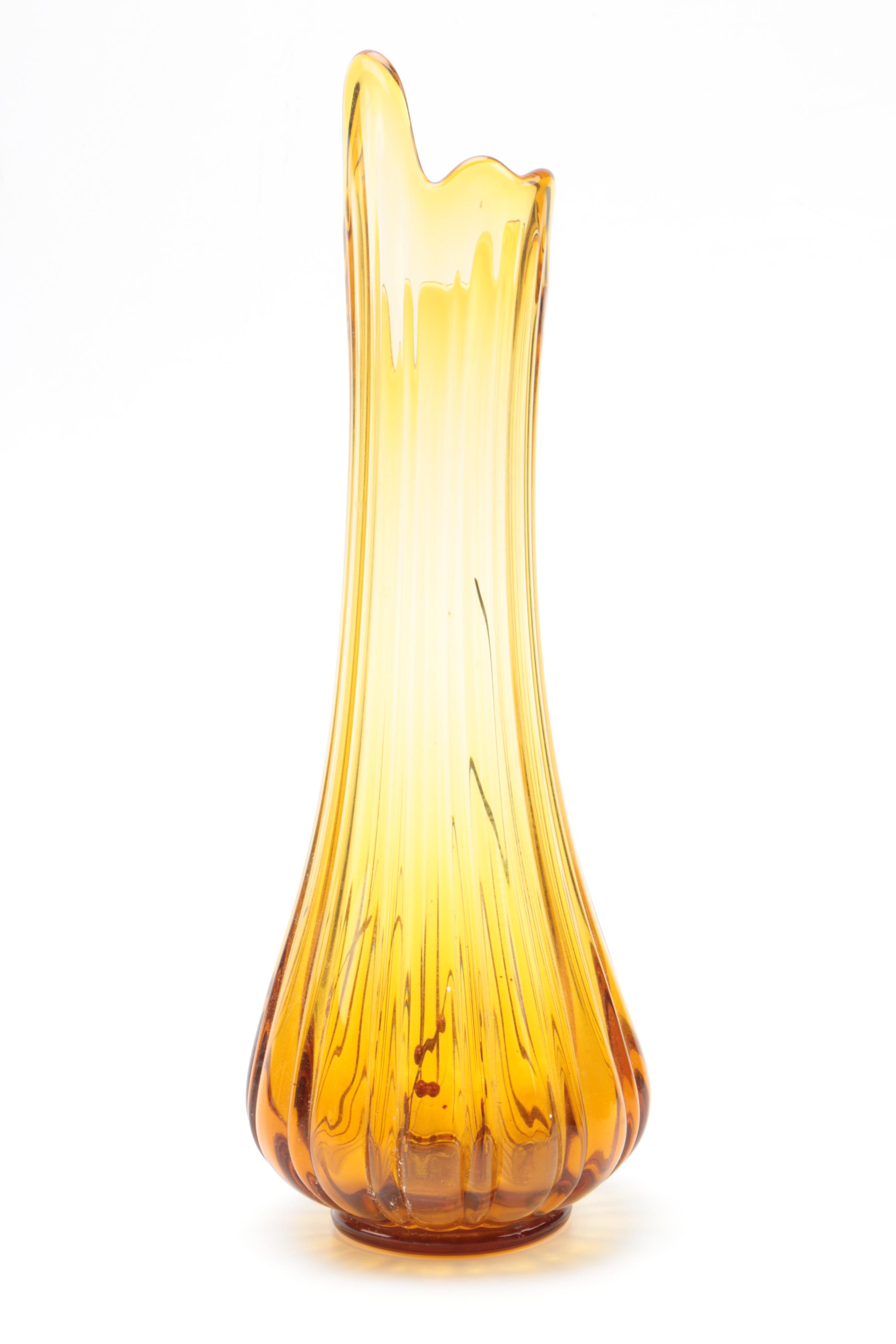 Anchor Hocking and Swung Amber Glass Vases