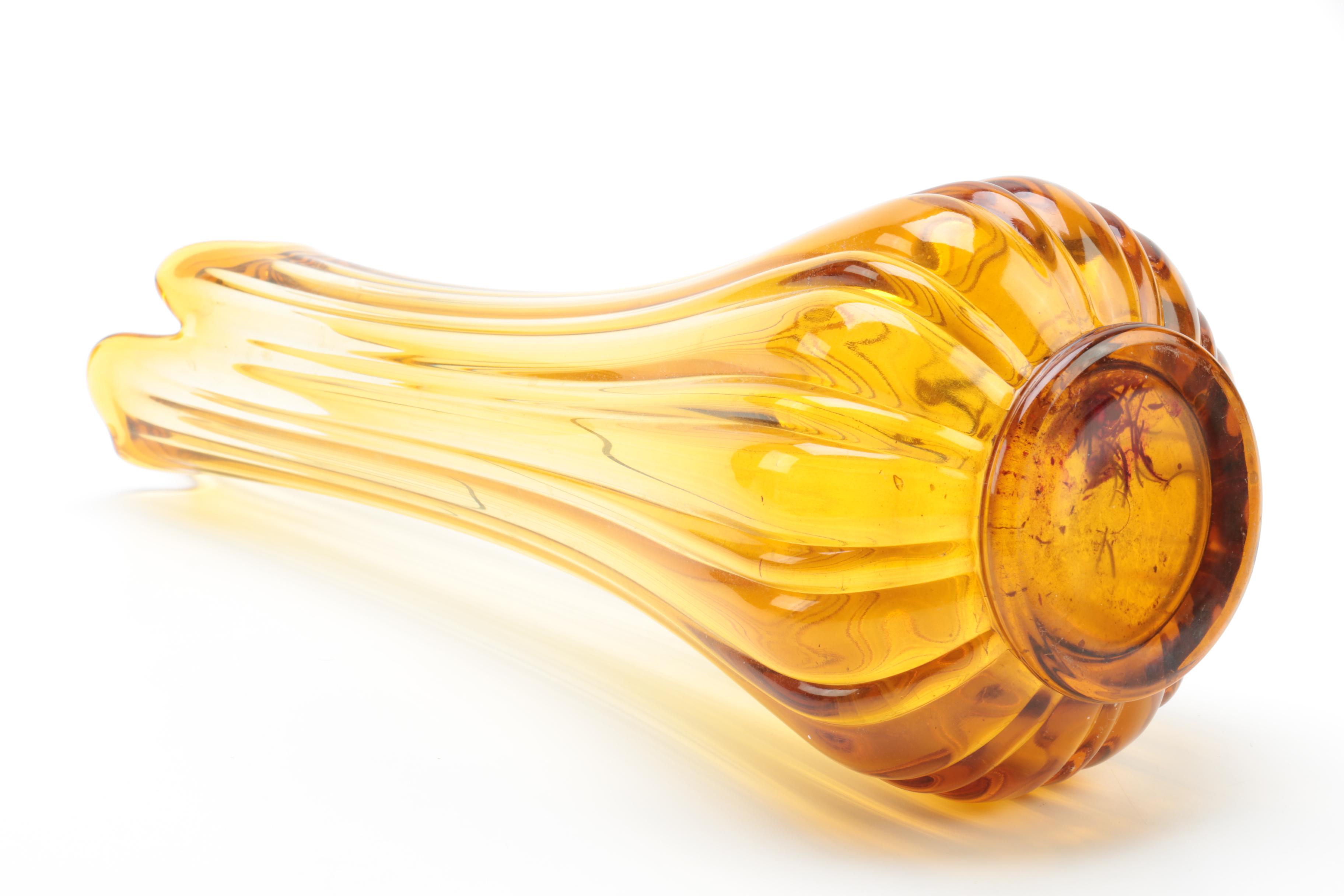 Anchor Hocking and Swung Amber Glass Vases