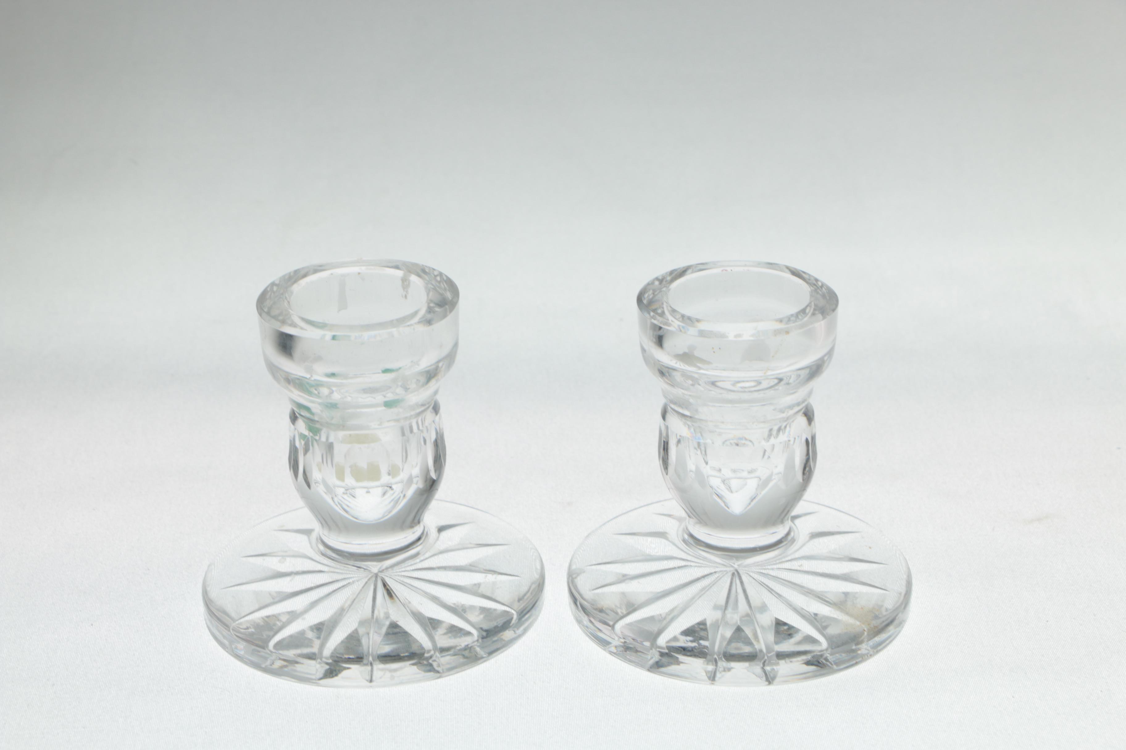 Waterford Crystal Candleholders and Bud Vase