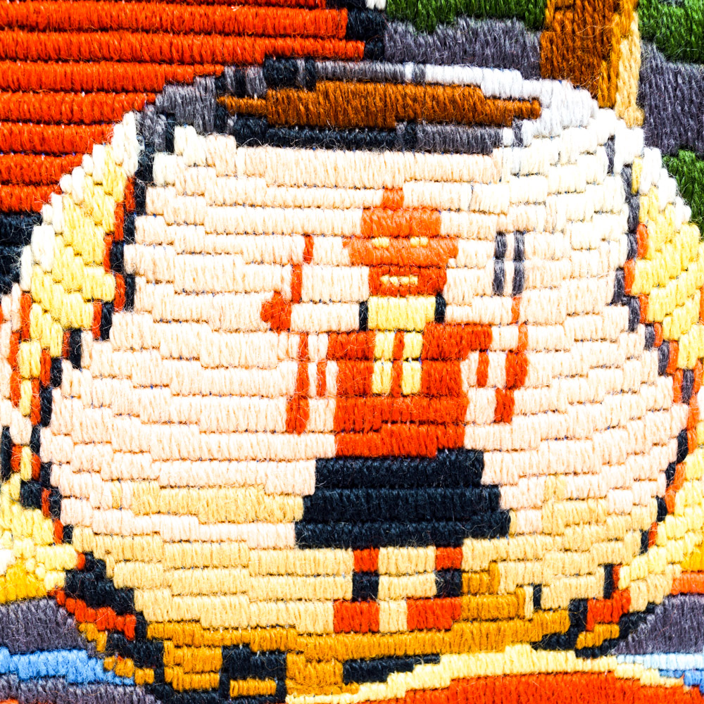 Long-Stitch Needlepoint of Native American Crafts