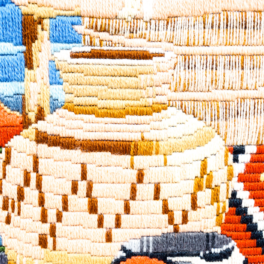 Long-Stitch Needlepoint of Native American Crafts