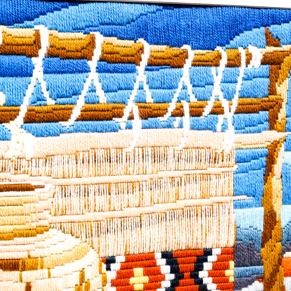Long-Stitch Needlepoint of Native American Crafts