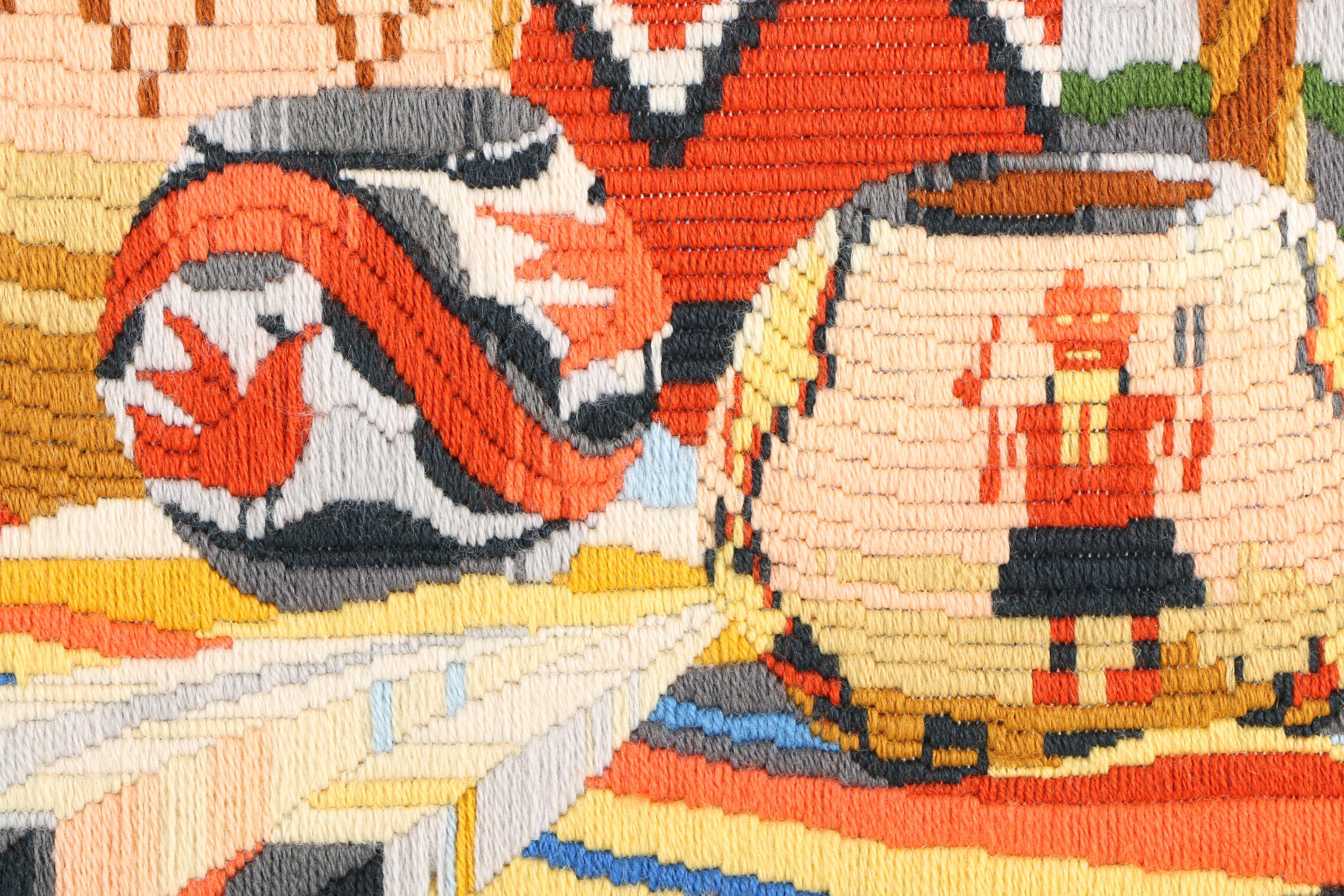 Long-Stitch Needlepoint of Native American Crafts