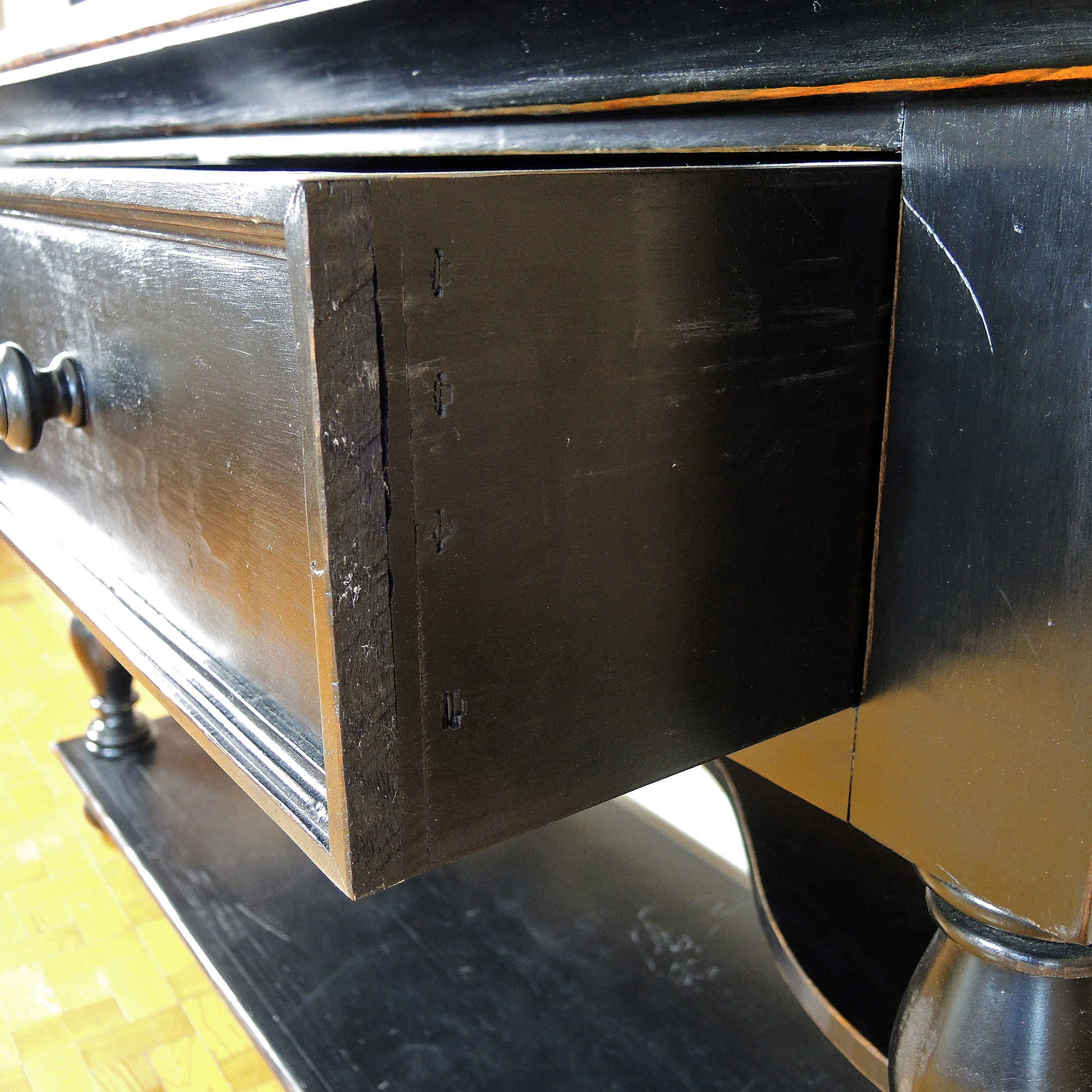 Arhaus Cobrizo Hammered Copper Top Black Sideboard