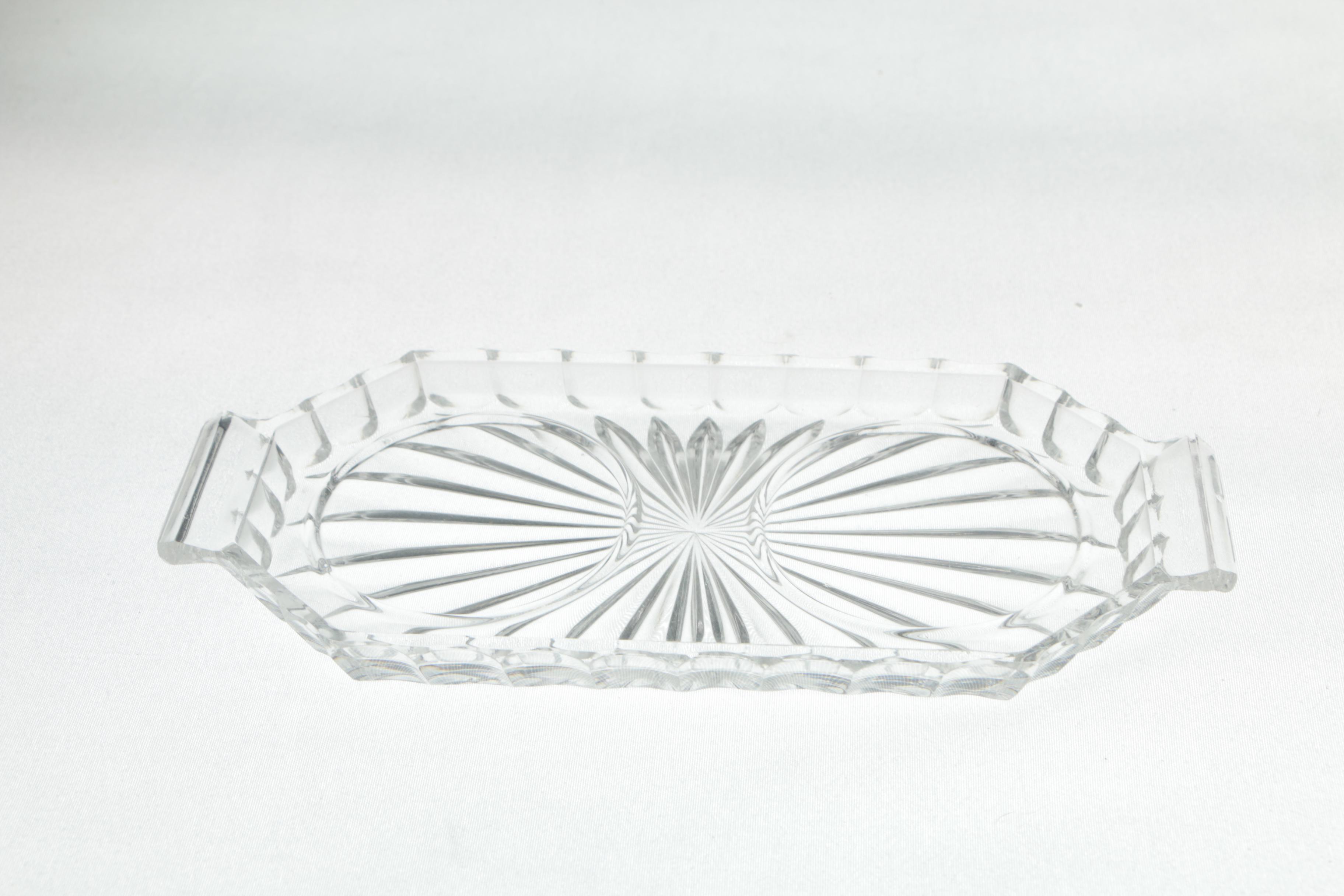 Waterford Crystal Mini Creamer and Open Sugar Bowl with Crystal Tray