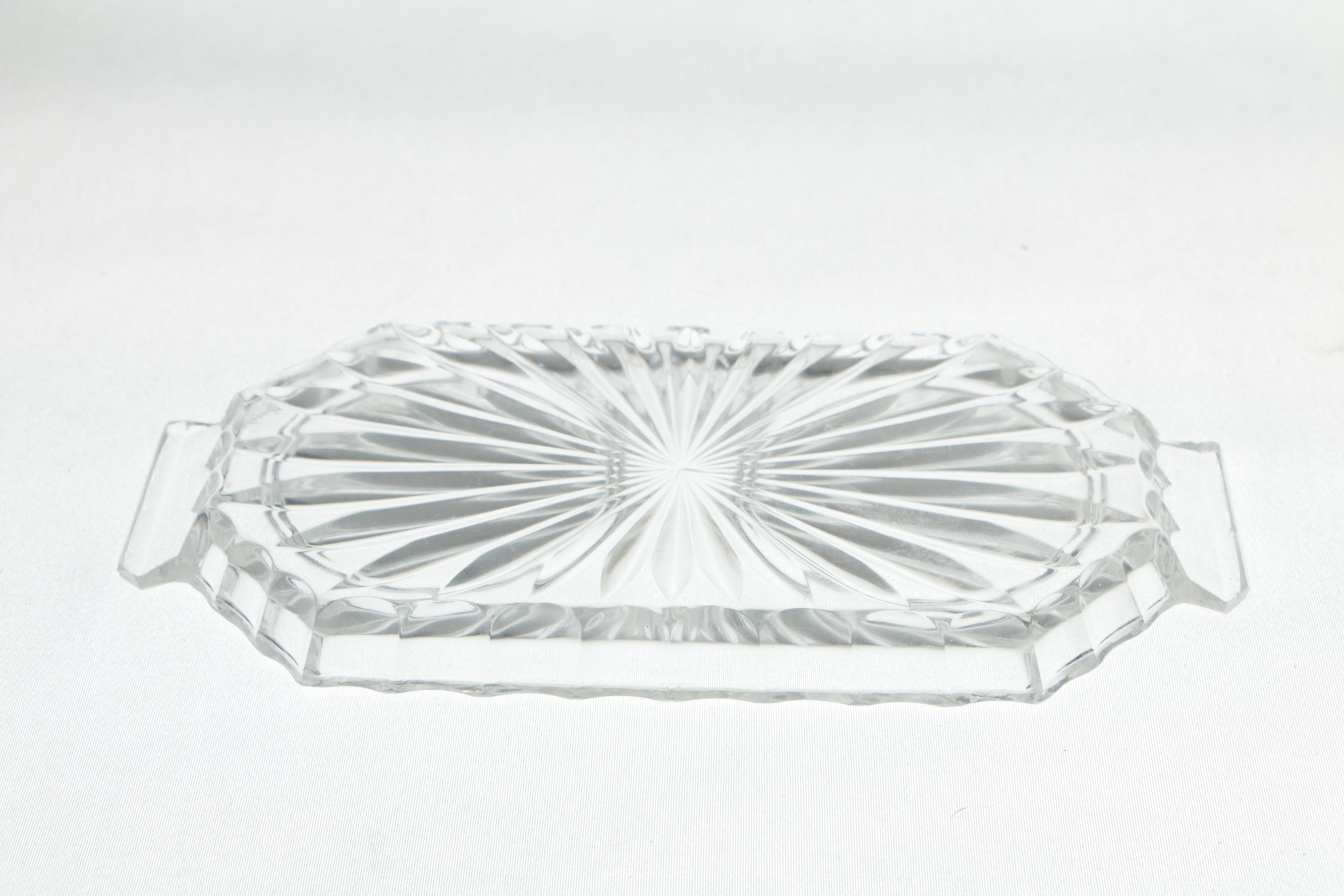 Waterford Crystal Mini Creamer and Open Sugar Bowl with Crystal Tray