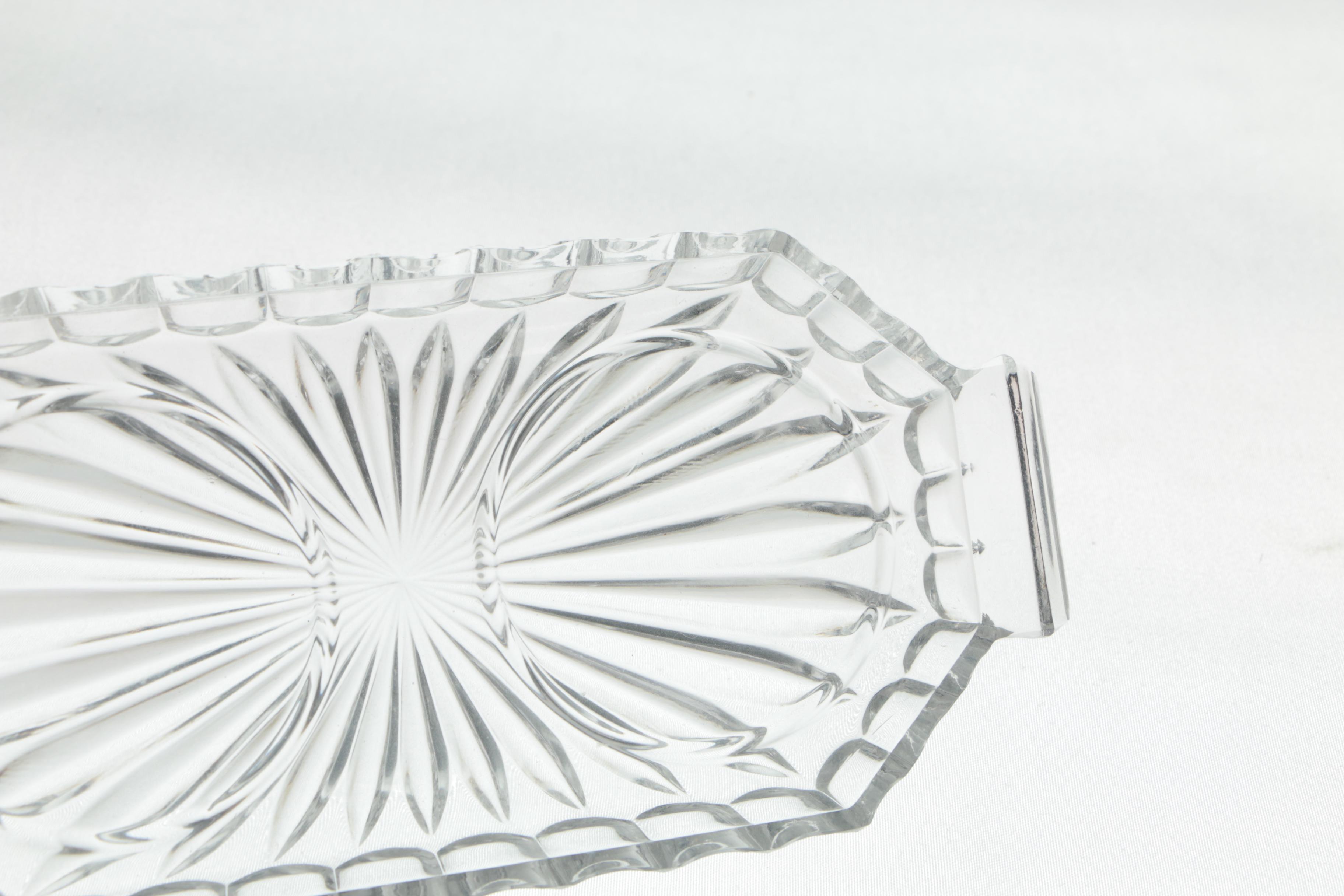 Waterford Crystal Mini Creamer and Open Sugar Bowl with Crystal Tray