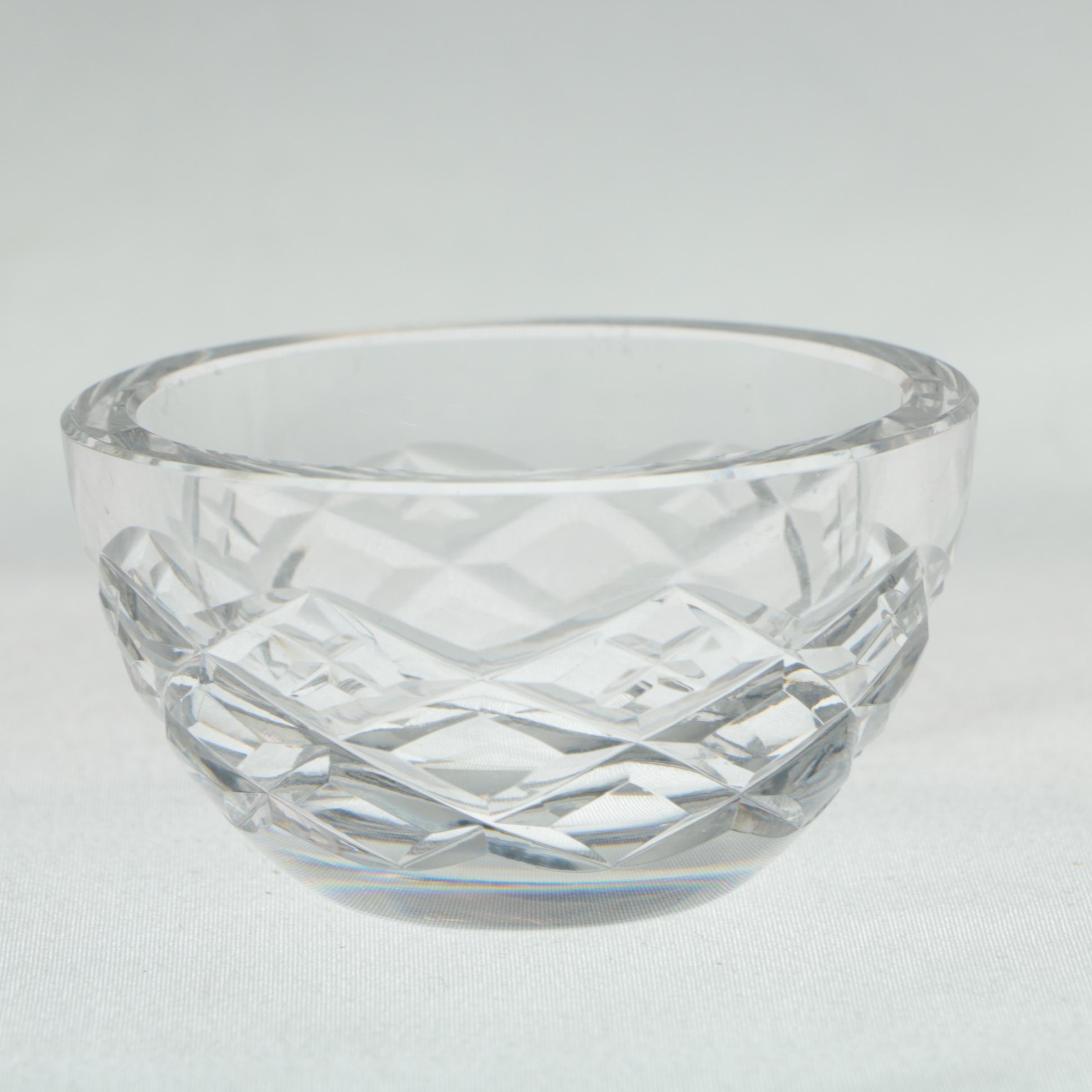 Waterford Crystal Mini Creamer and Open Sugar Bowl with Crystal Tray