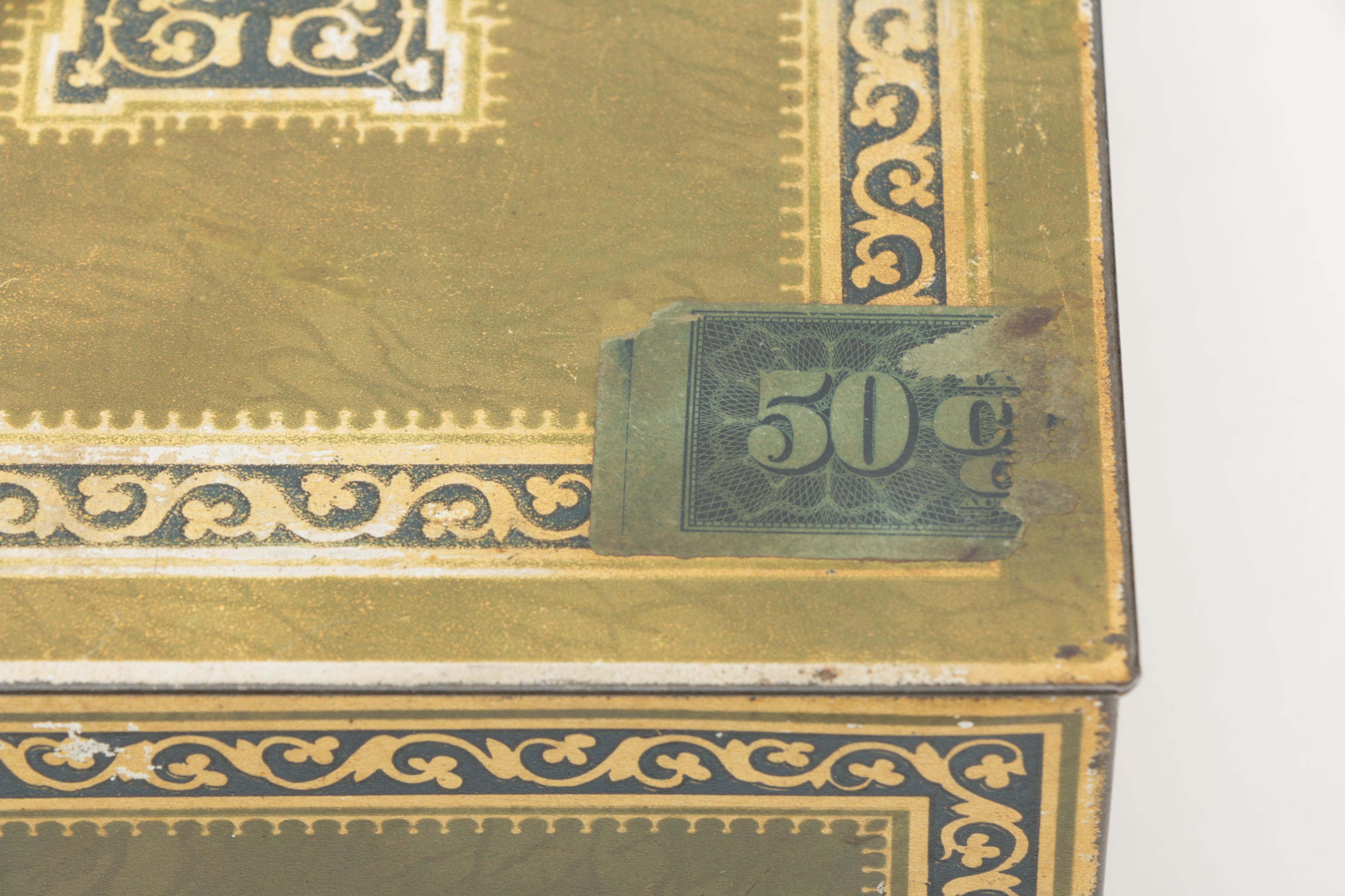 Vintage Robert Burns De Luxe Metal Cigar Box