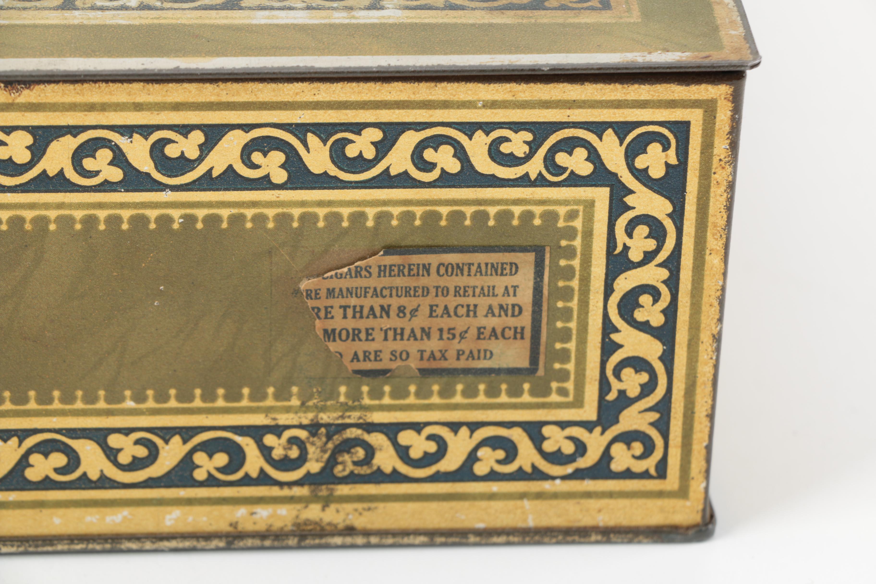 Vintage Robert Burns De Luxe Metal Cigar Box