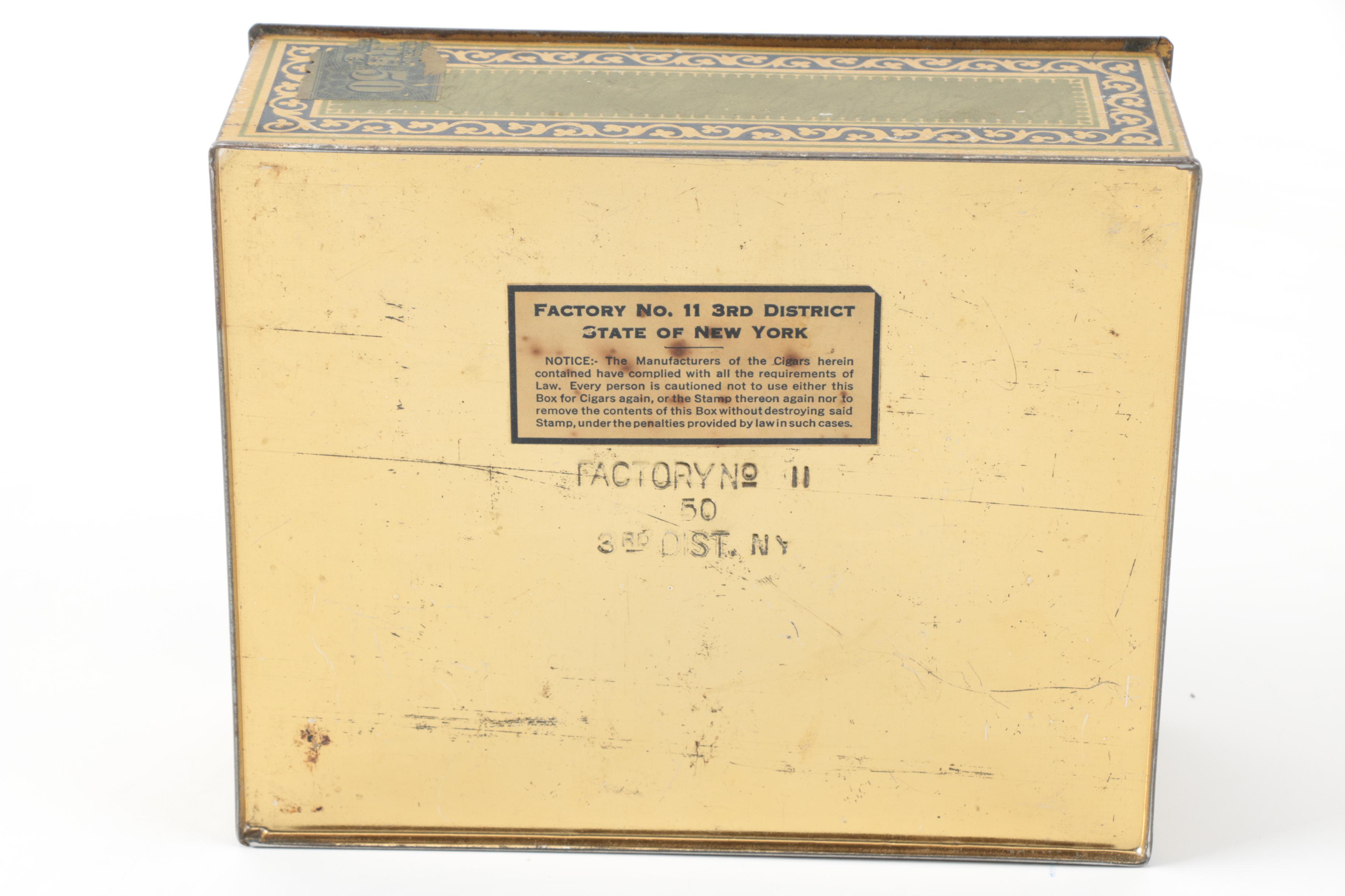 Vintage Robert Burns De Luxe Metal Cigar Box