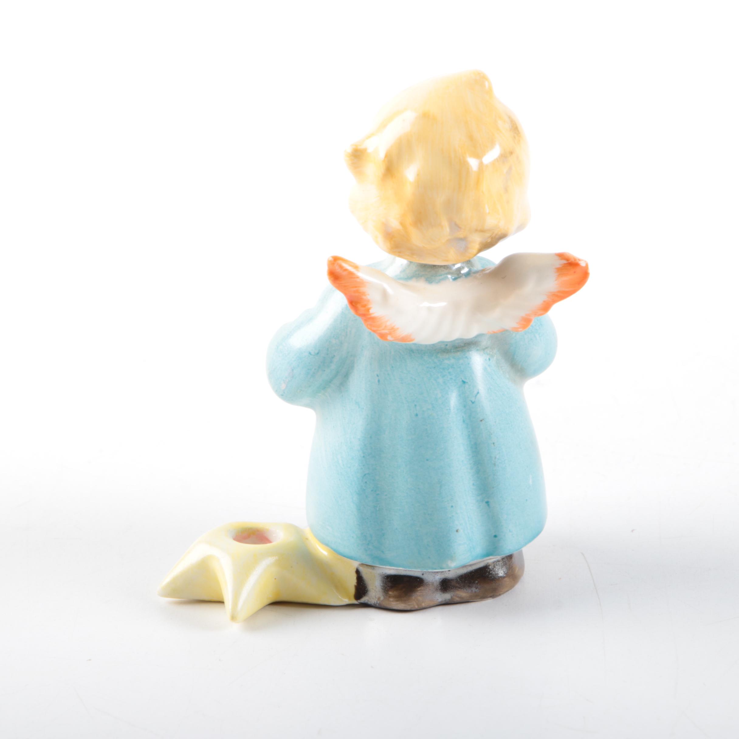 Hummel Porcelain Angels with Musical Instruments Figurine Candleholders