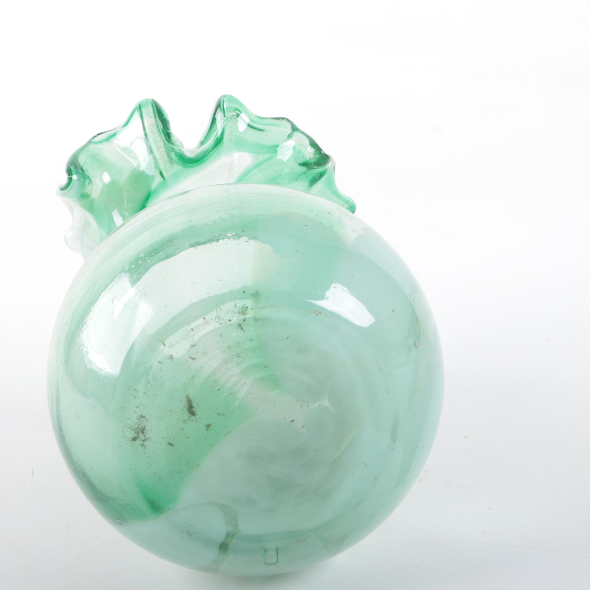 Depression Glass Including Jeannette "Sunflower Green" Cake Plate and More