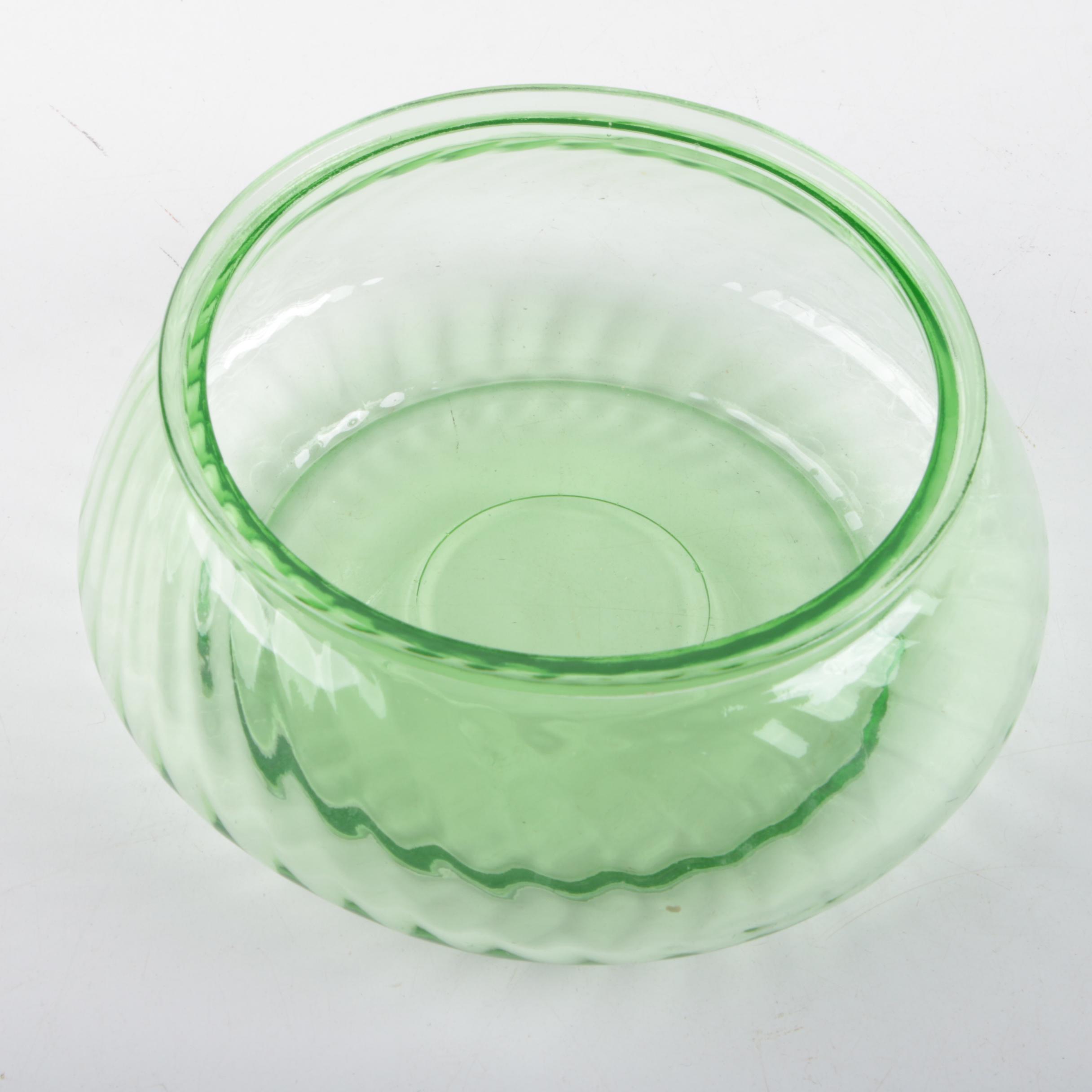 Depression Glass Including Jeannette "Sunflower Green" Cake Plate and More