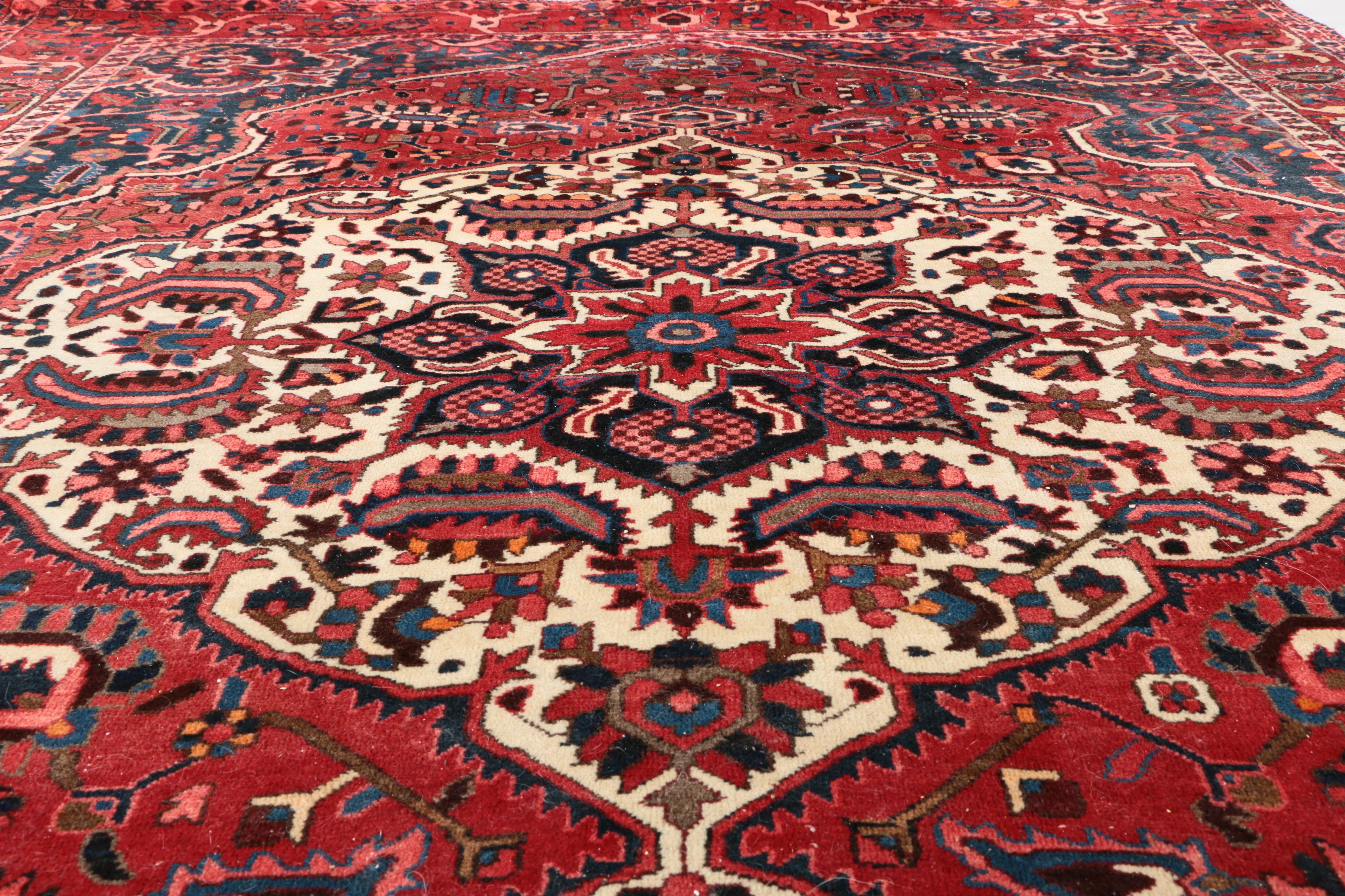 Hand-Knotted Persian Hamadan Wool Area Rug