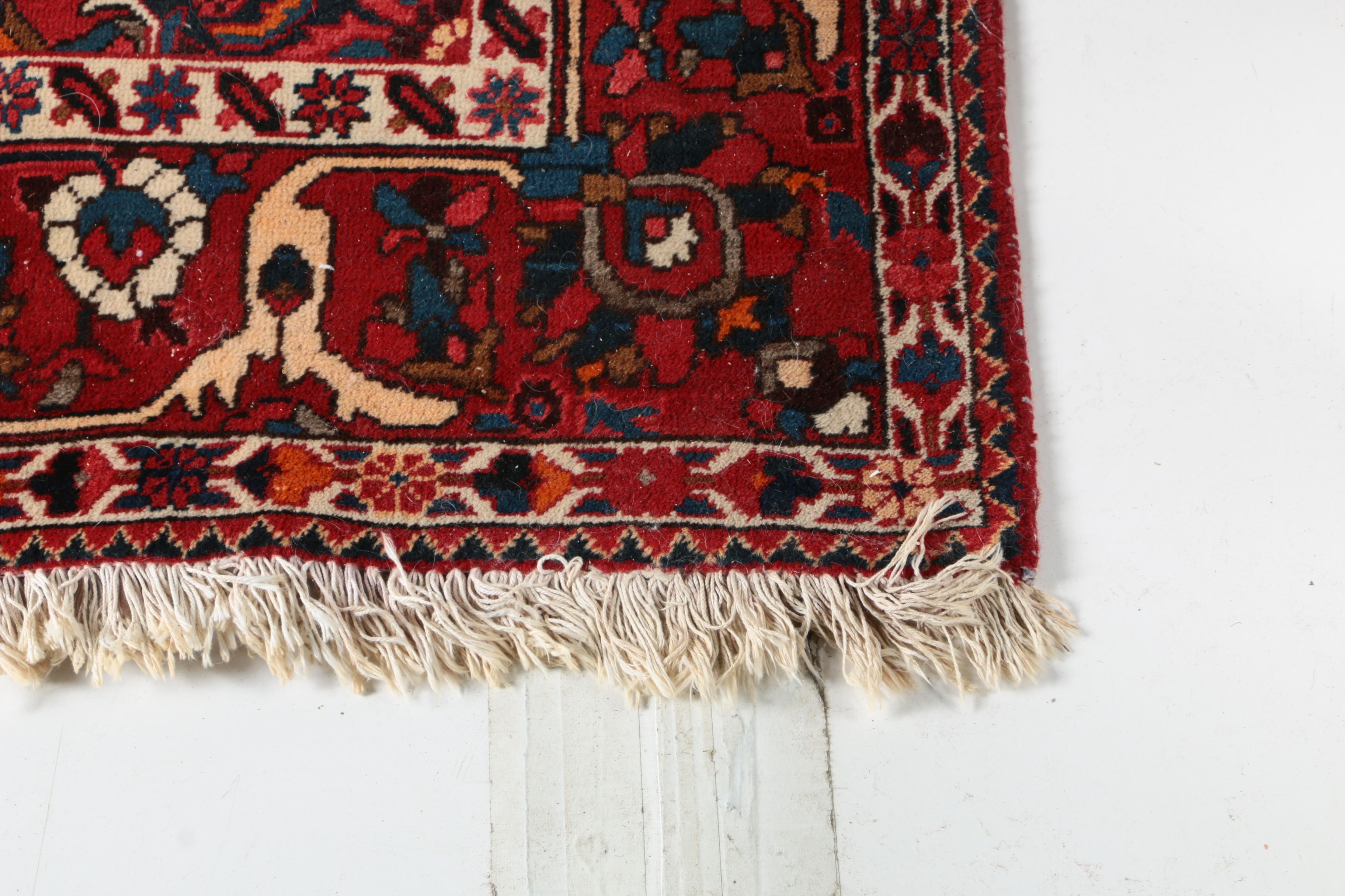 Hand-Knotted Persian Hamadan Wool Area Rug