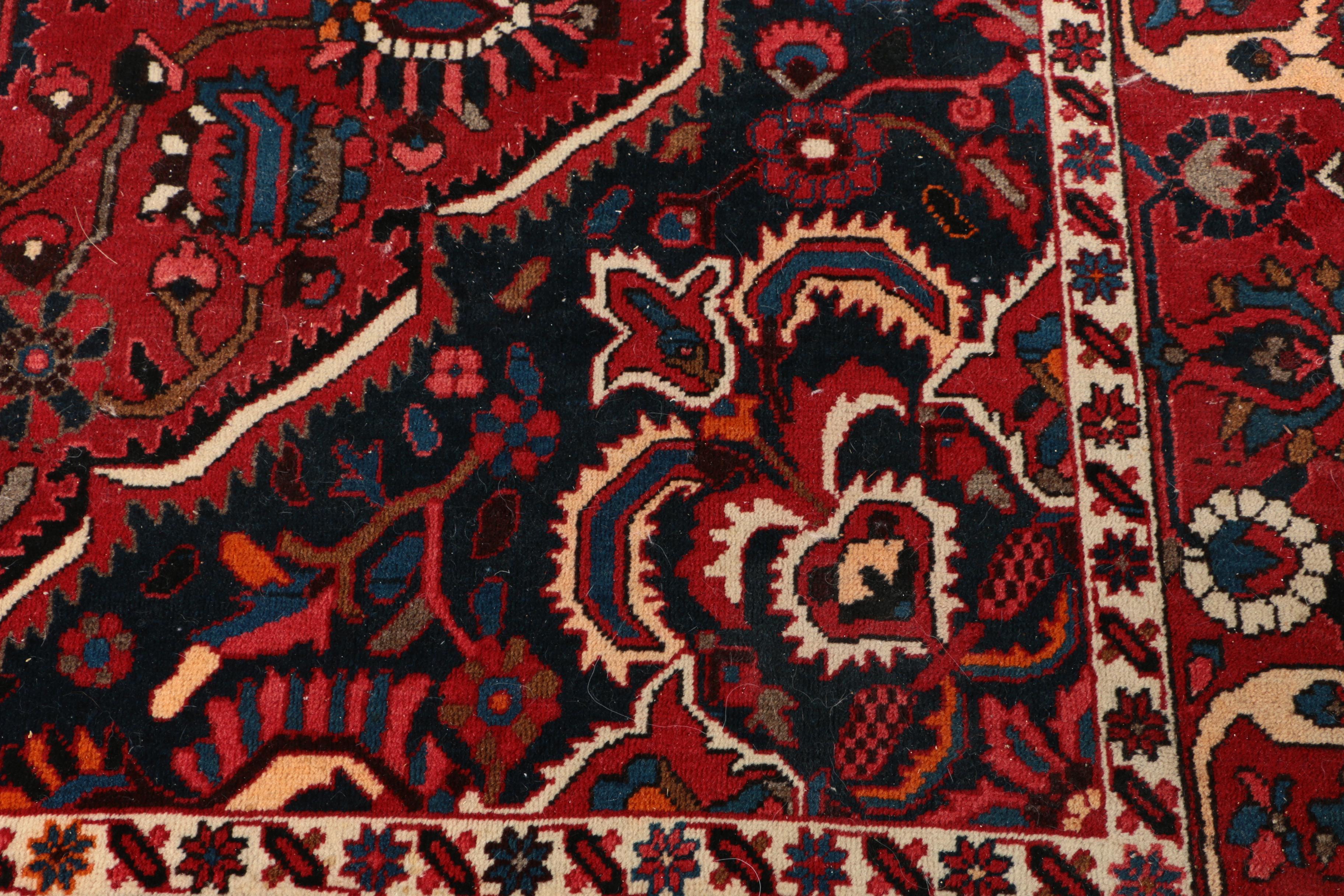 Hand-Knotted Persian Hamadan Wool Area Rug
