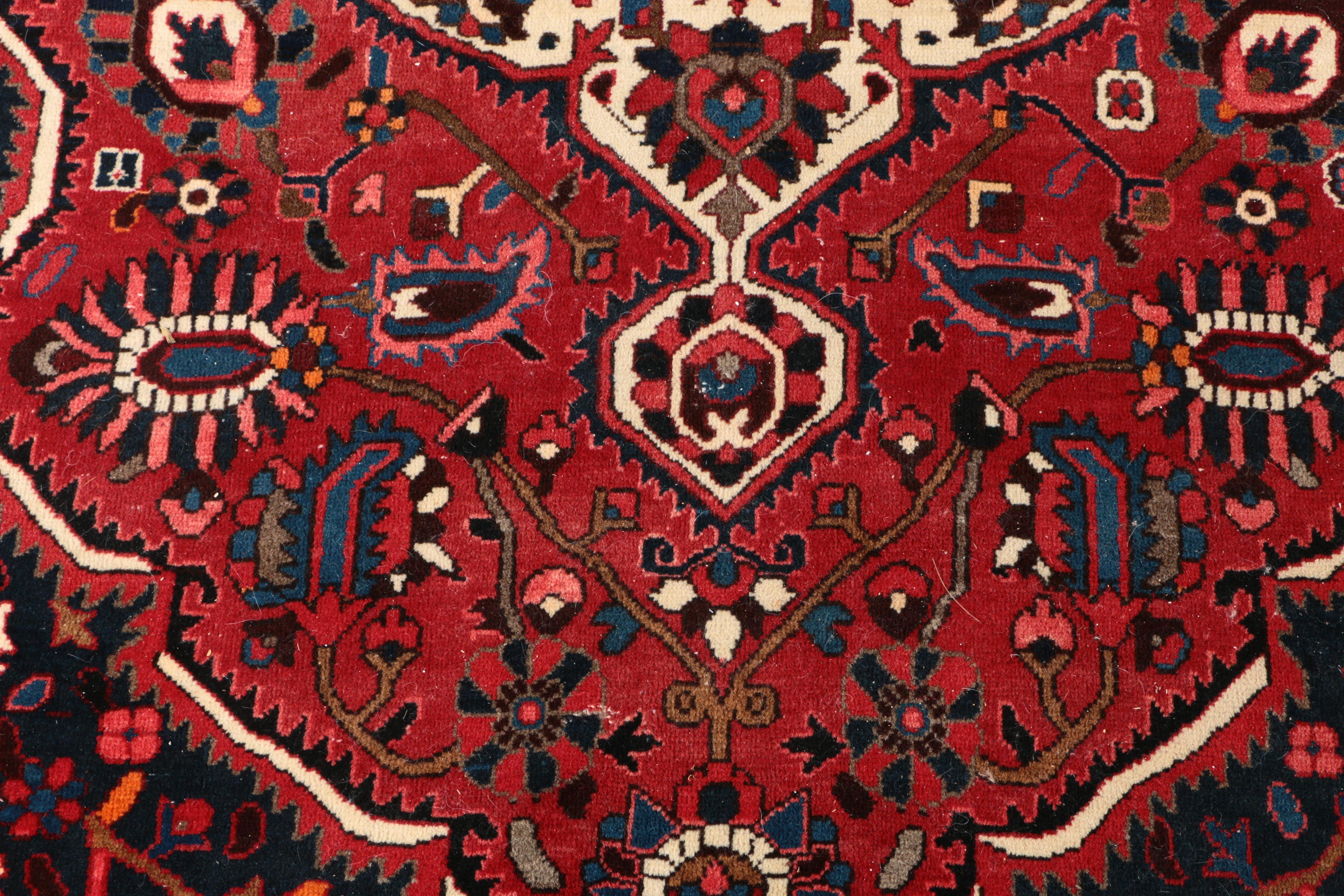 Hand-Knotted Persian Hamadan Wool Area Rug