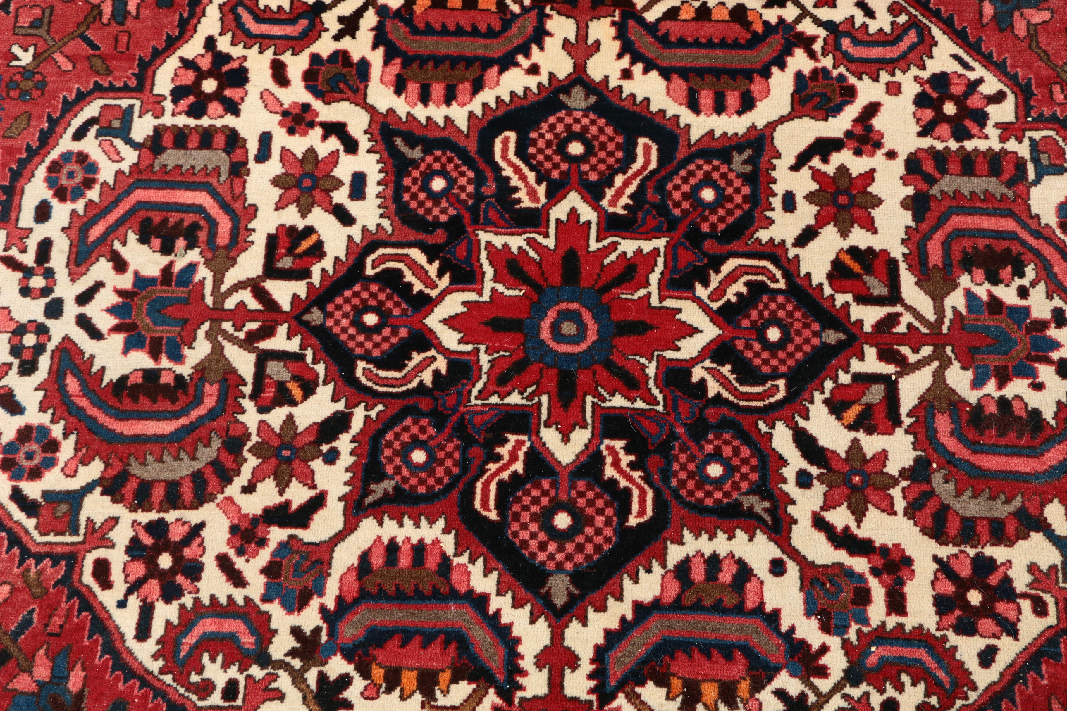 Hand-Knotted Persian Hamadan Wool Area Rug