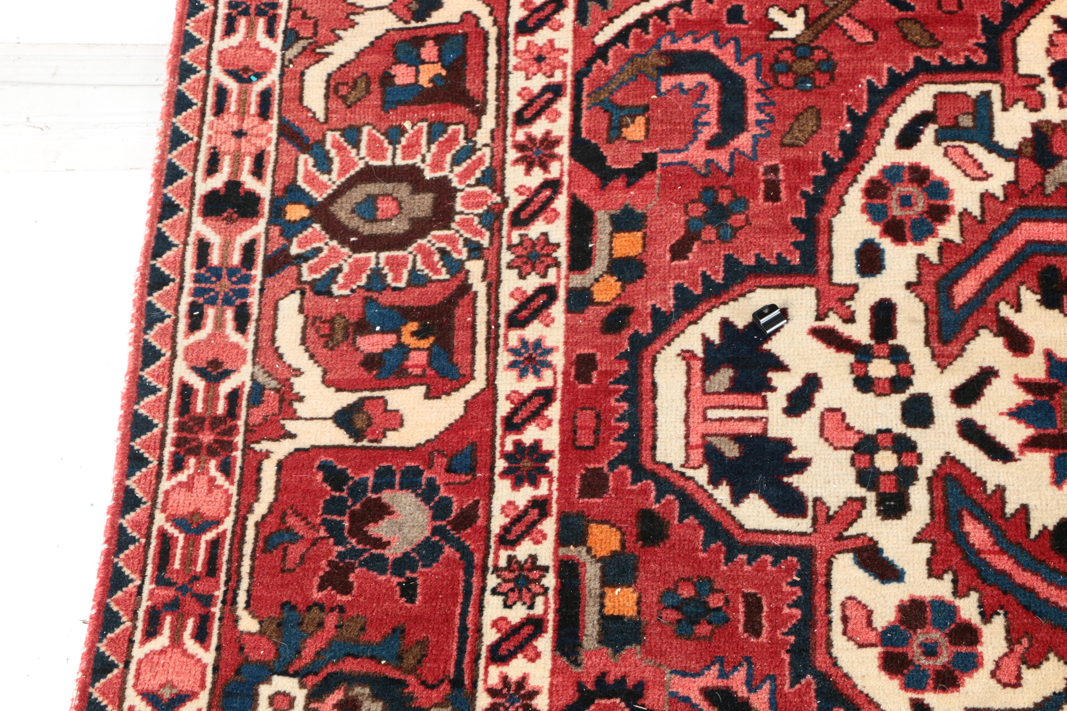 Hand-Knotted Persian Hamadan Wool Area Rug