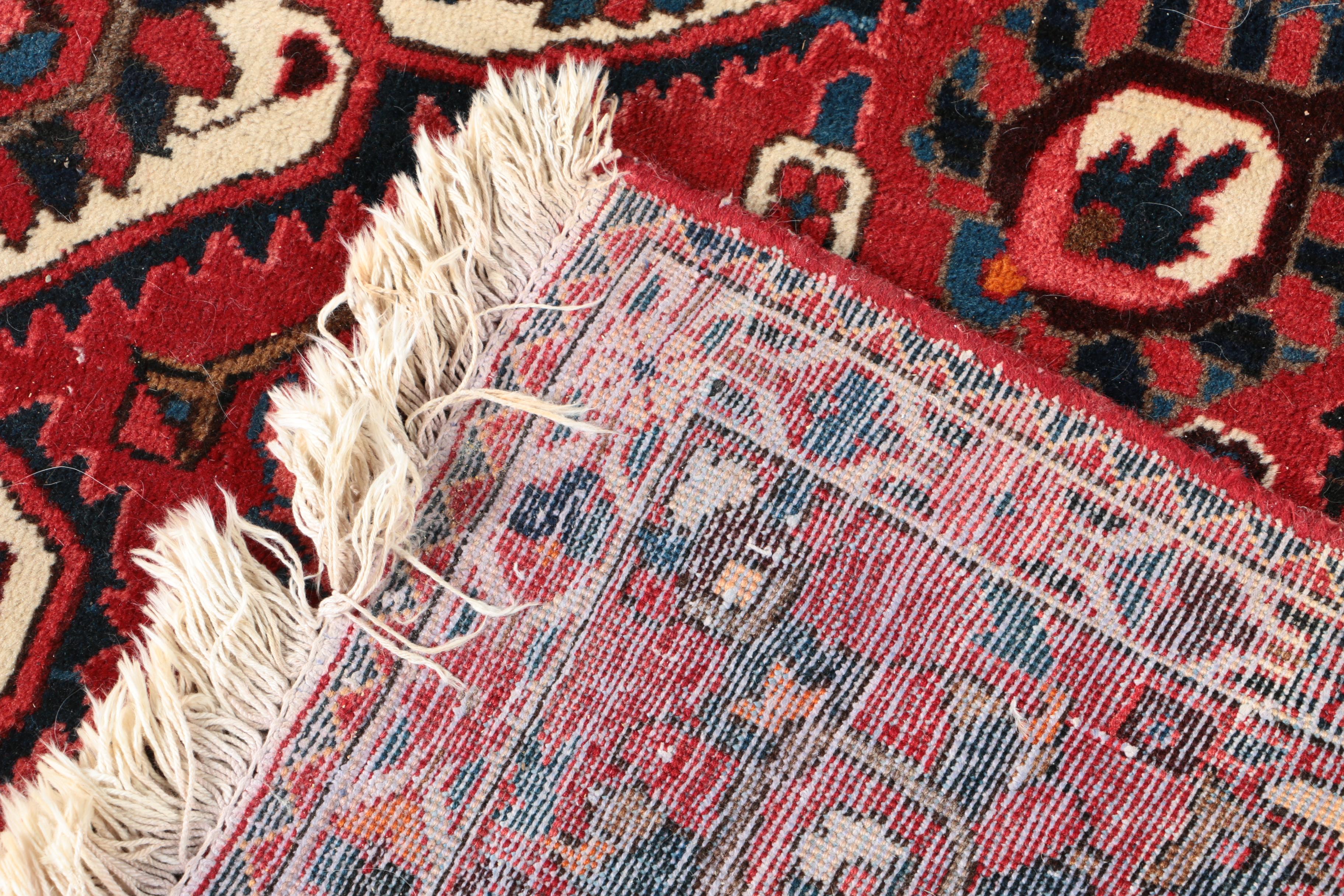 Hand-Knotted Persian Hamadan Wool Area Rug