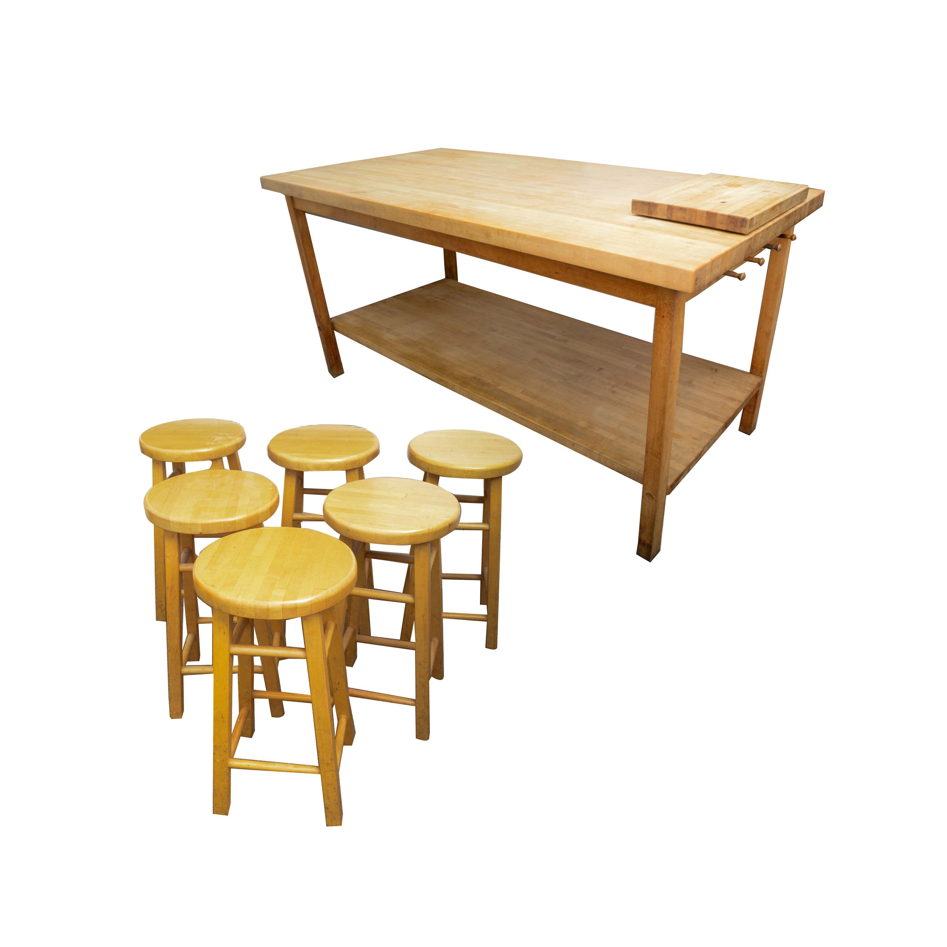 Eastern Butcher Block Farm Maple Table with Stools