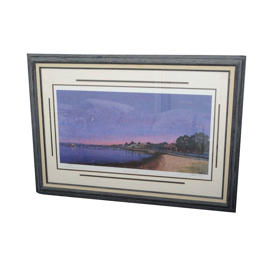 Norman Crump Offset Lithograph  "Summer Evening South Boston"