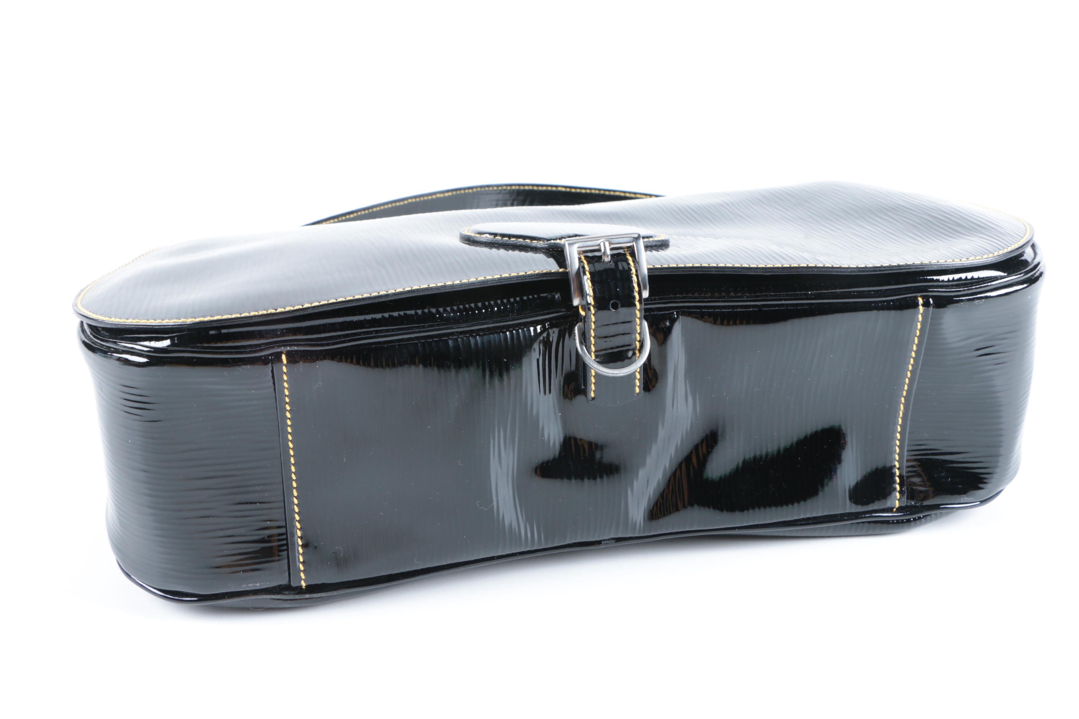 Prada Black Patent Vitello Move Leather Handbag