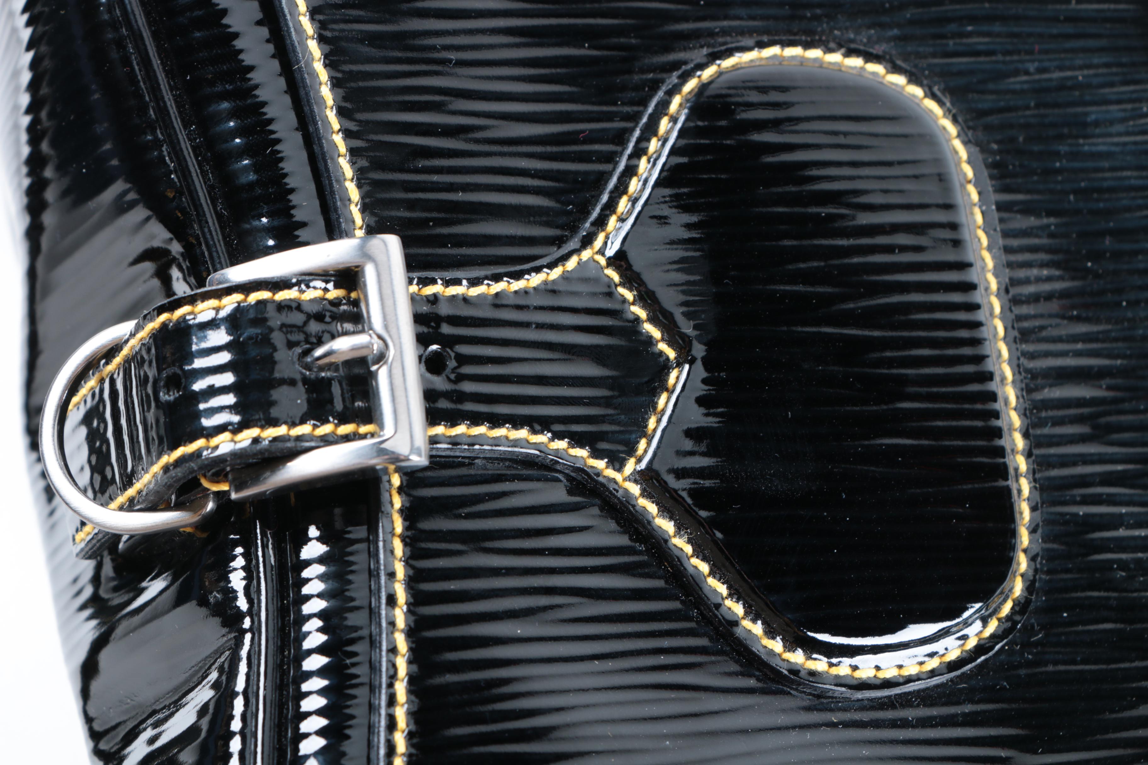 Prada Black Patent Vitello Move Leather Handbag