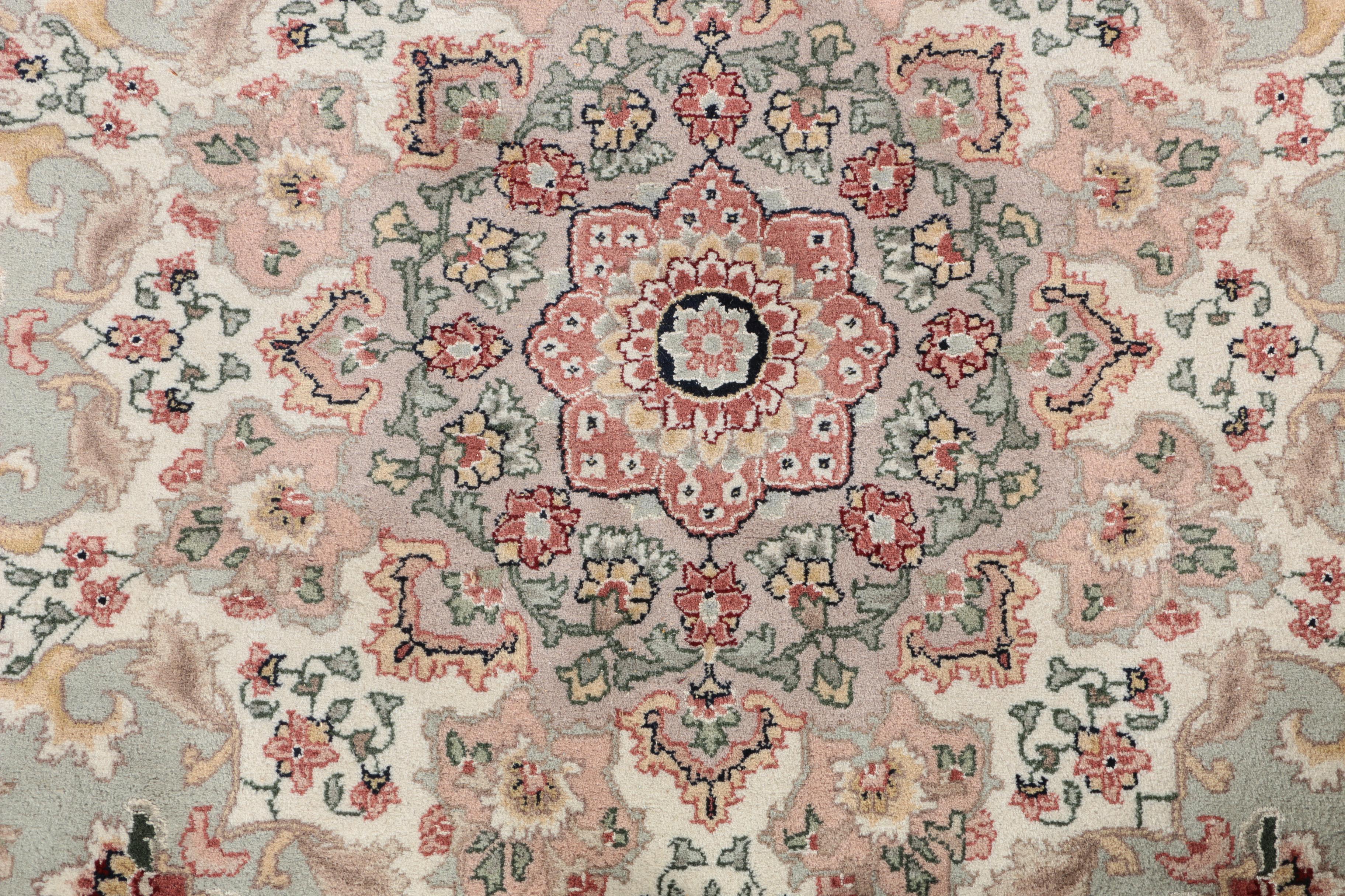 Hand-Knotted Sino-Persian Silk and Wool Area Rug