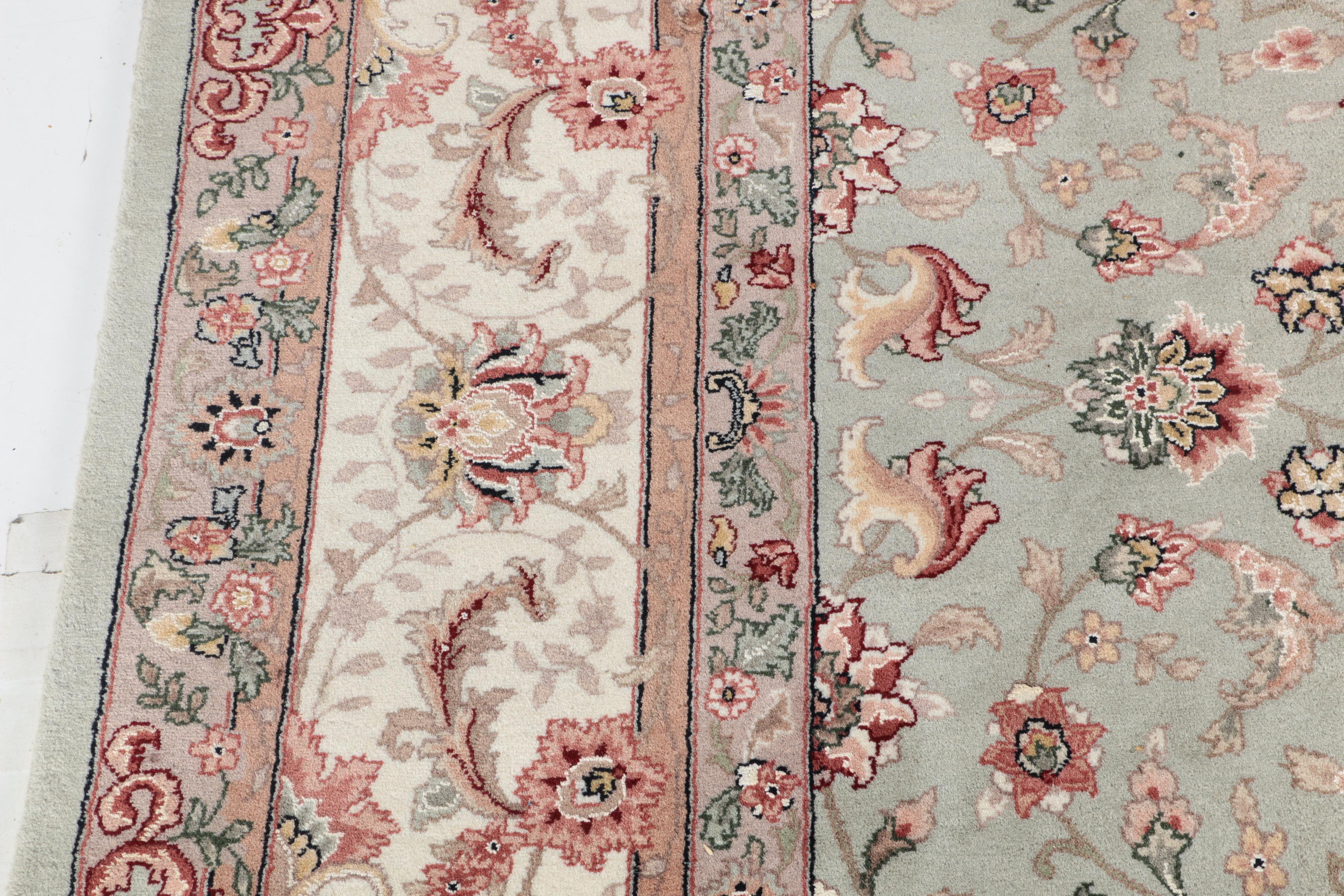 Hand-Knotted Sino-Persian Silk and Wool Area Rug