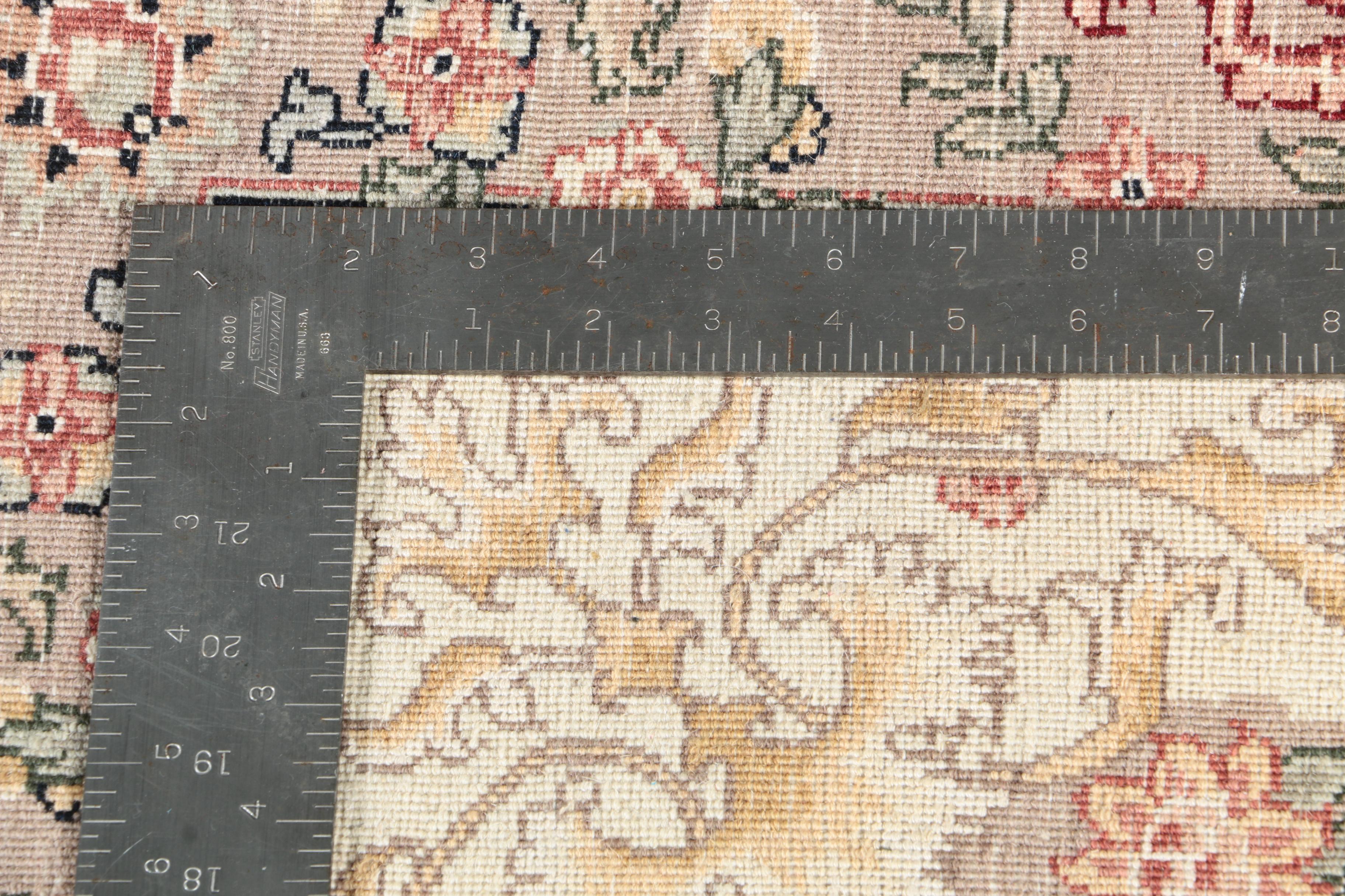 Hand-Knotted Sino-Persian Silk and Wool Area Rug