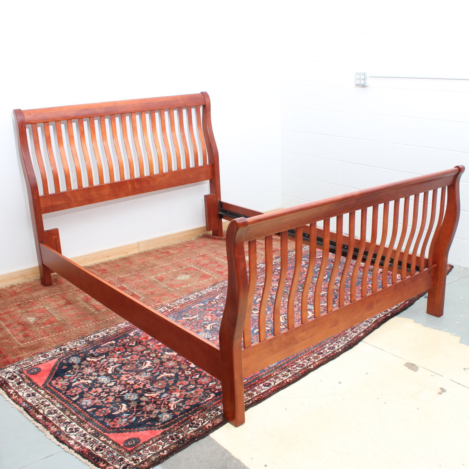 Queen Size Craftsman Style Sleigh Bed Frame