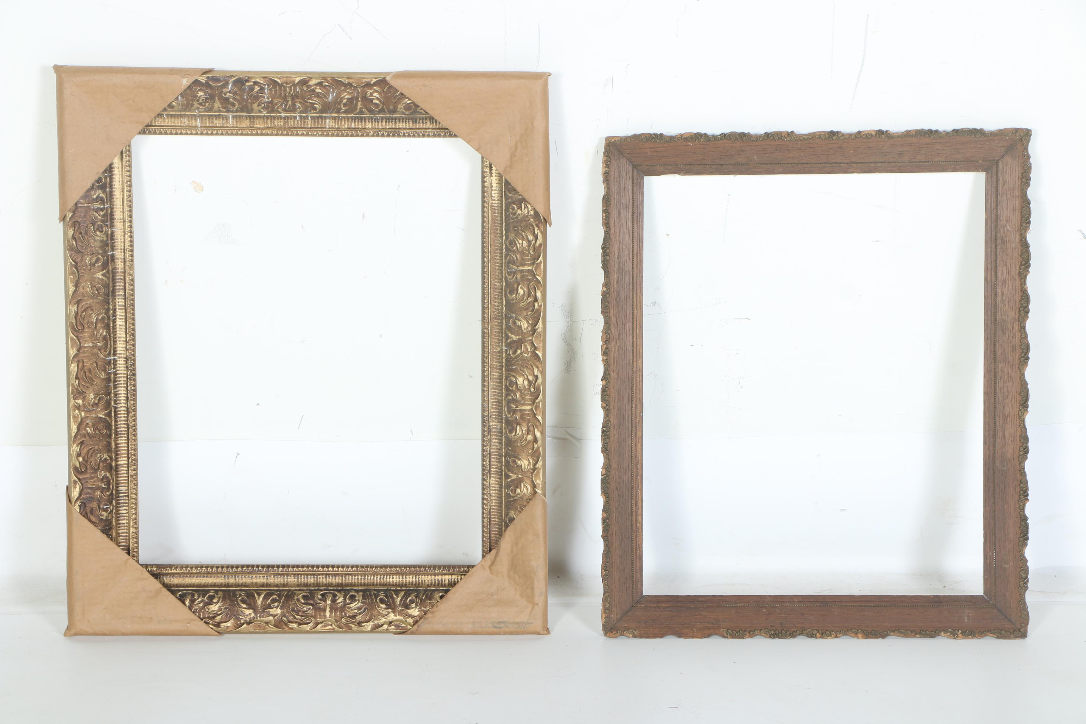 Eight Wooden Picture Frames and Wooden Sign