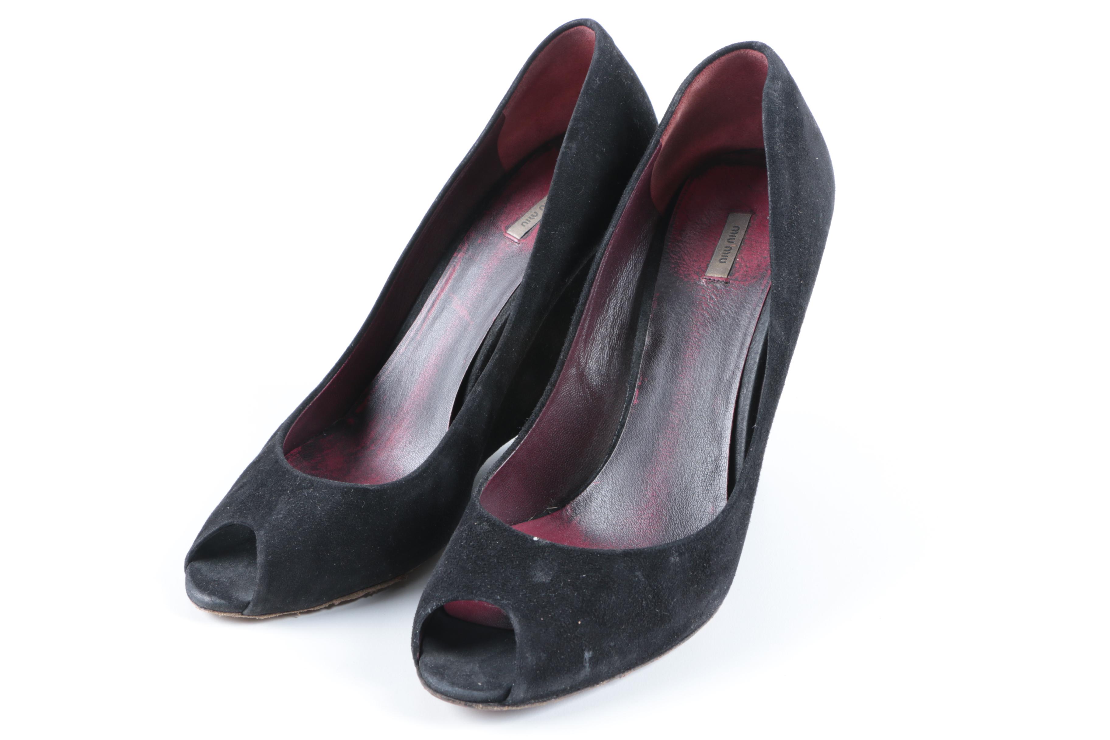 Women's Prada and Miu Miu Black Heels