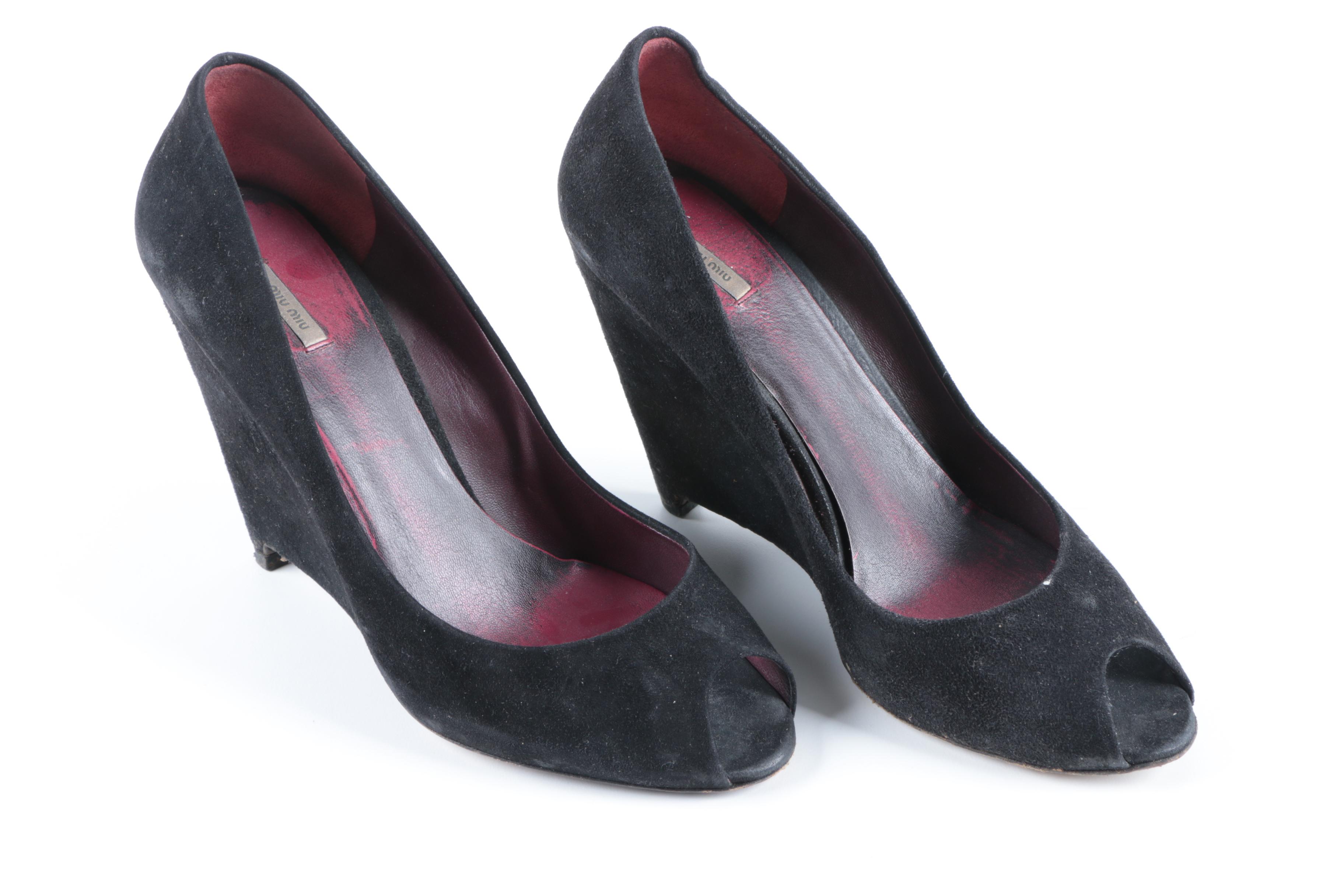 Women's Prada and Miu Miu Black Heels